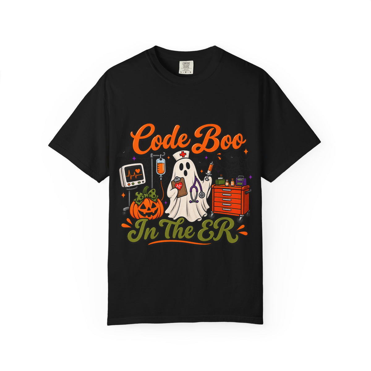 Code Boo in the ER T-Shirt — Halloween Nurse/EMT Medical Tee