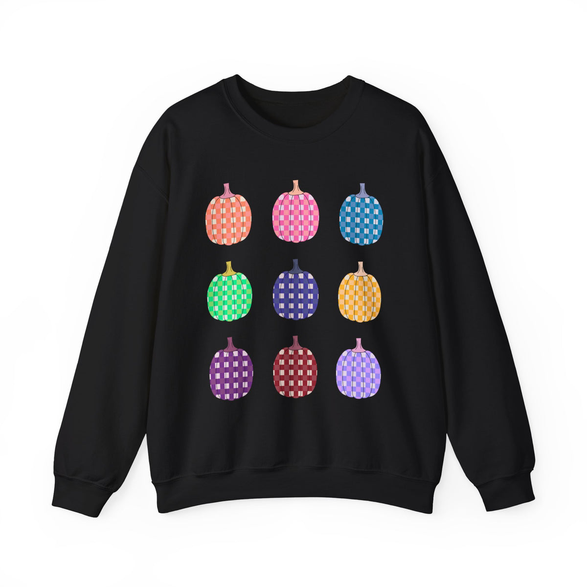 Pumpkin grid autumn Crewneck Sweatshirt