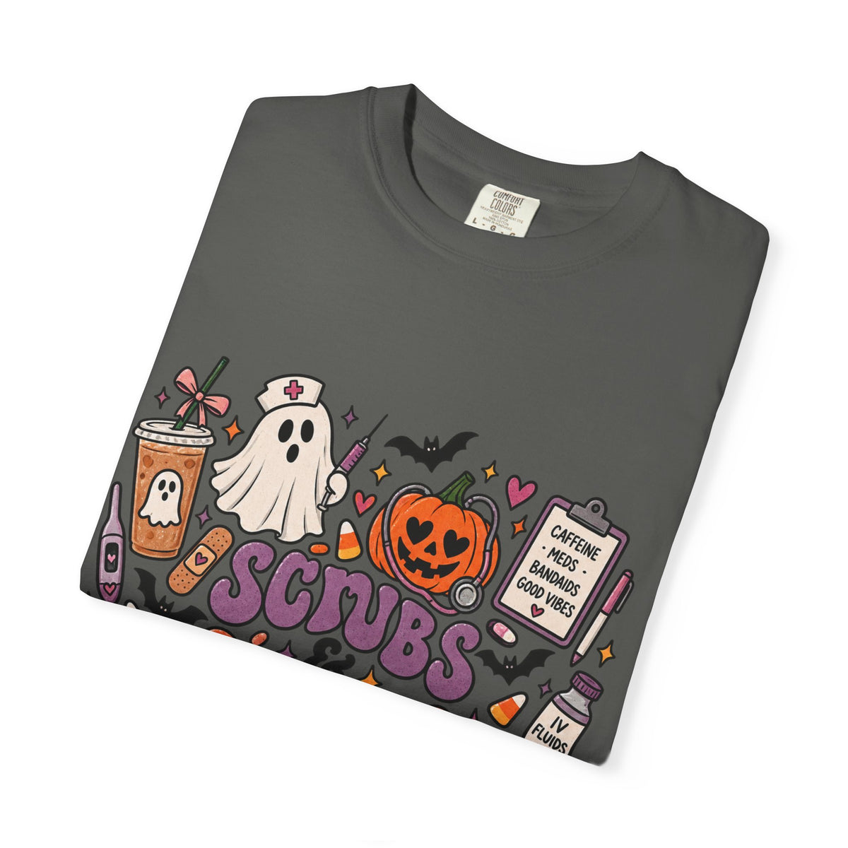 Halloween Sips & Spooks T-Shirt — Cute Coffee Ghosts Pumpkin Graphic Tee