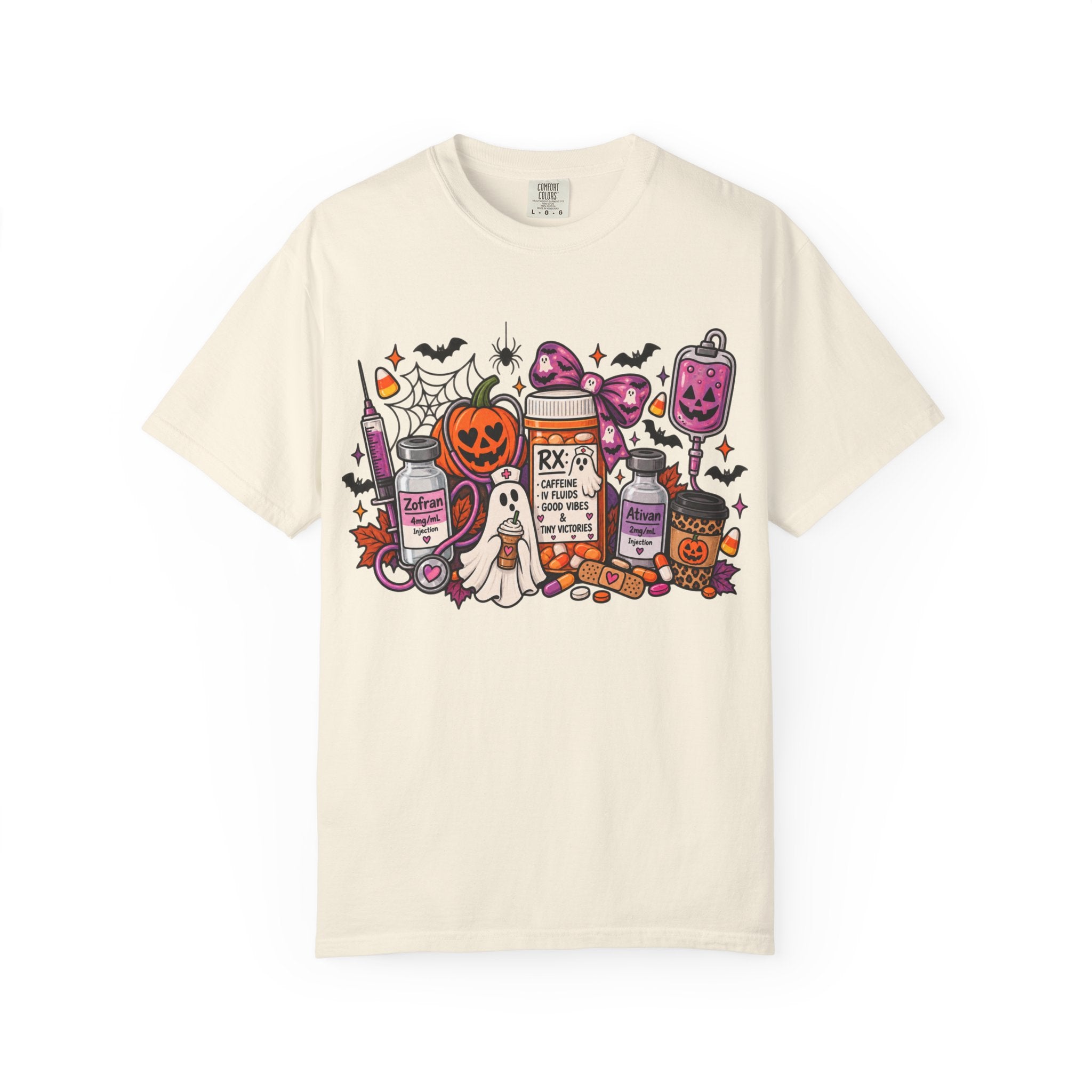 Halloween Pill Bottle T-Shirt — Candy, Pumpkins & Spooky Medicine Design