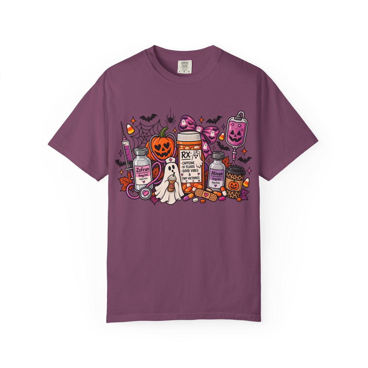 Halloween Pill Bottle T-Shirt — Candy, Pumpkins & Spooky Medicine Design