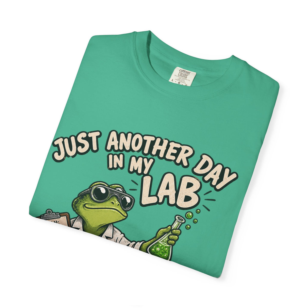 Just Another Day in My Lab Frog T-Shirt — Cute Scientist Amphibian Tee for Lab Lovers