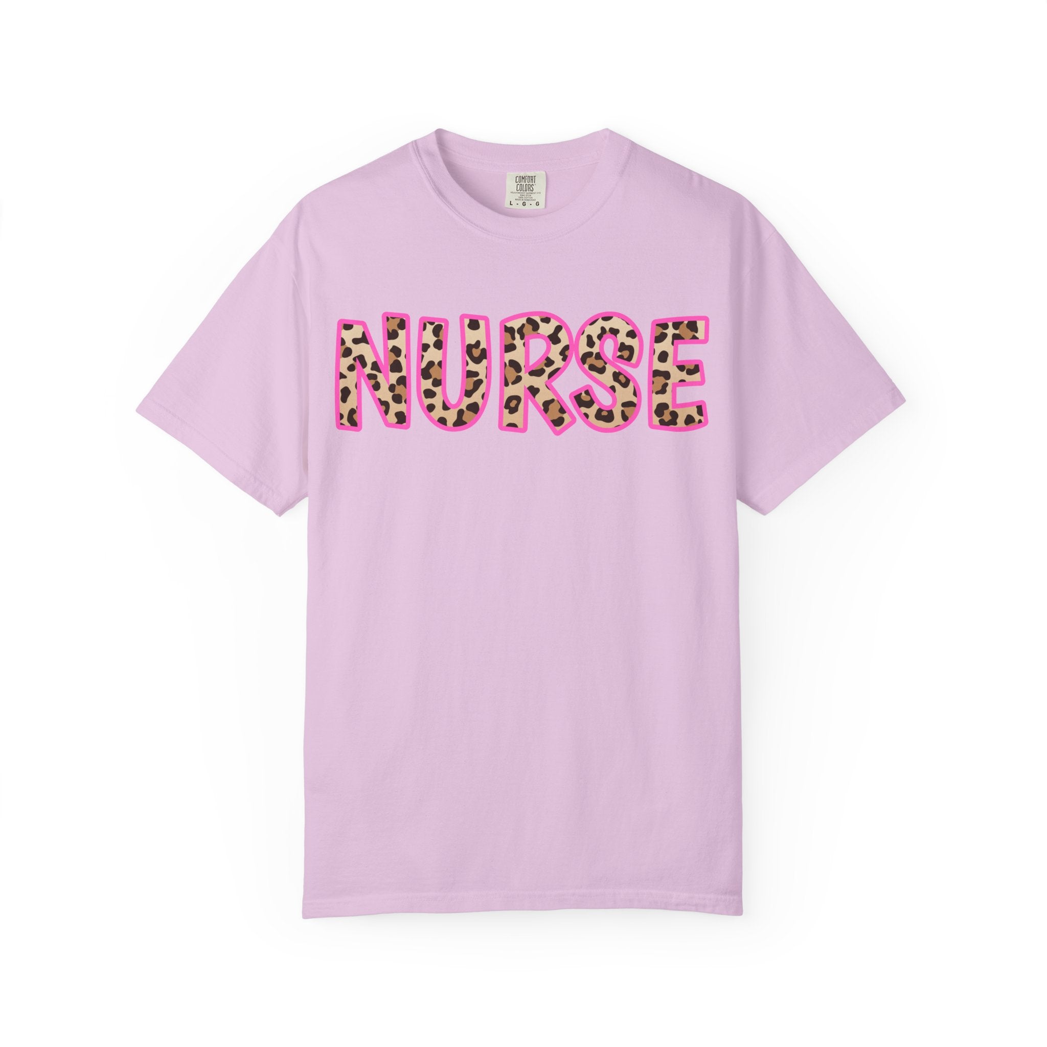 Nurse Leopard Print T-Shirt — Bold Pink Animal Print Nursing Tee