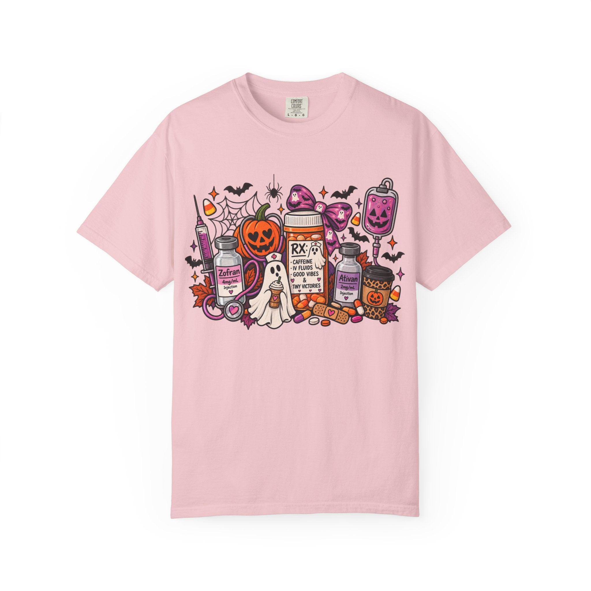 Halloween Pill Bottle T-Shirt — Candy, Pumpkins & Spooky Medicine Design