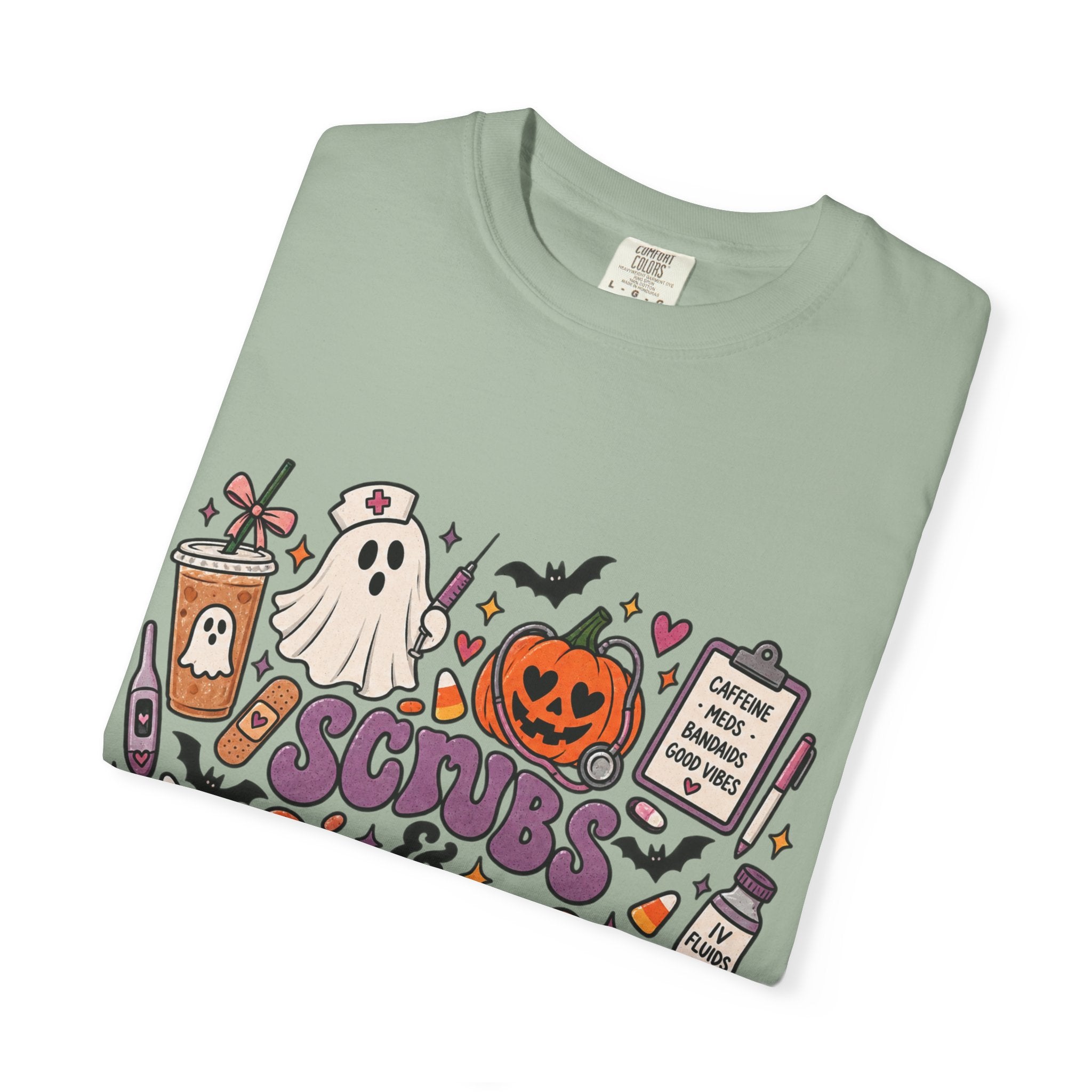 Halloween Sips & Spooks T-Shirt — Cute Coffee Ghosts Pumpkin Graphic Tee