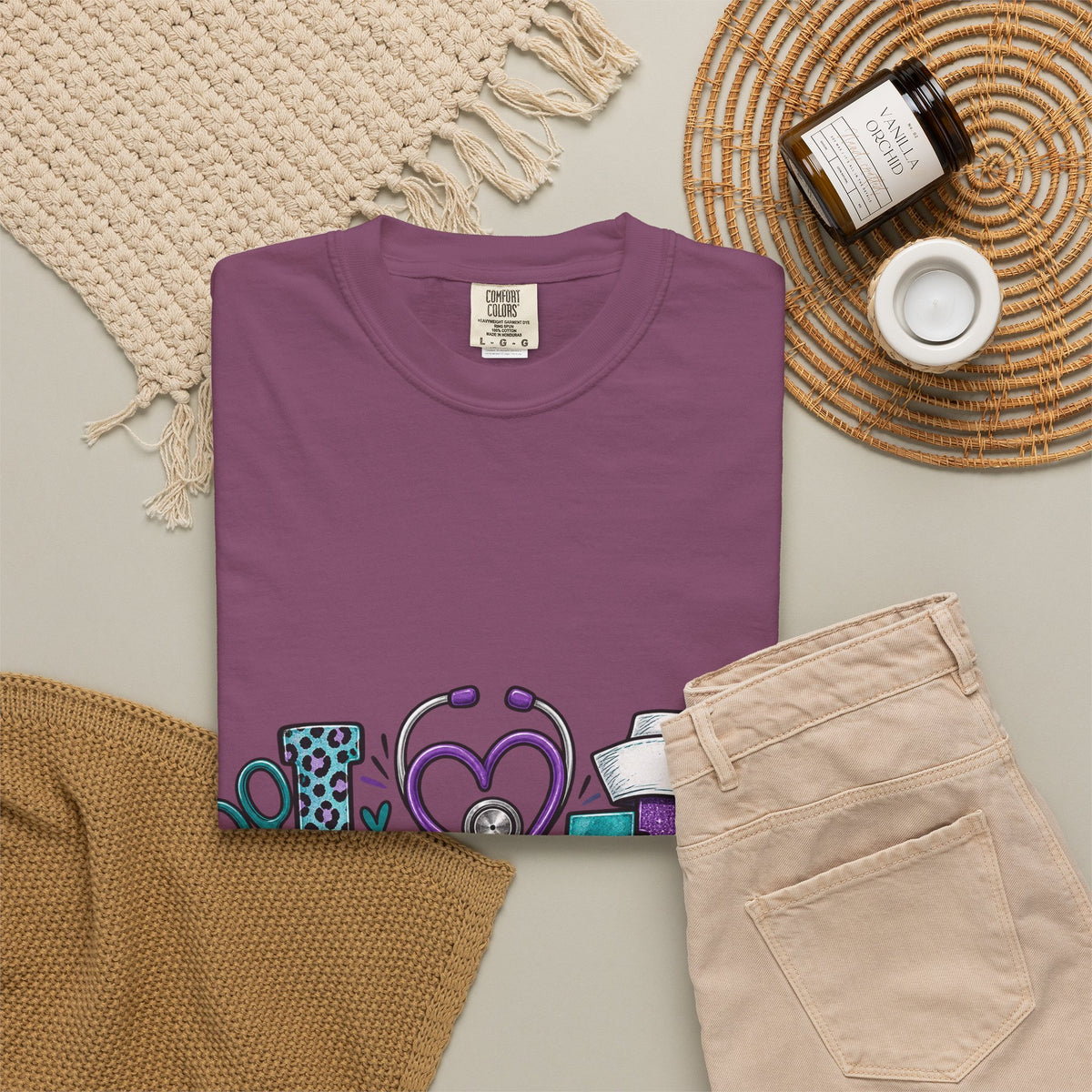 Nurse Love T-Shirt — Medical Hearts, Stethoscope & Scrubs Graphic