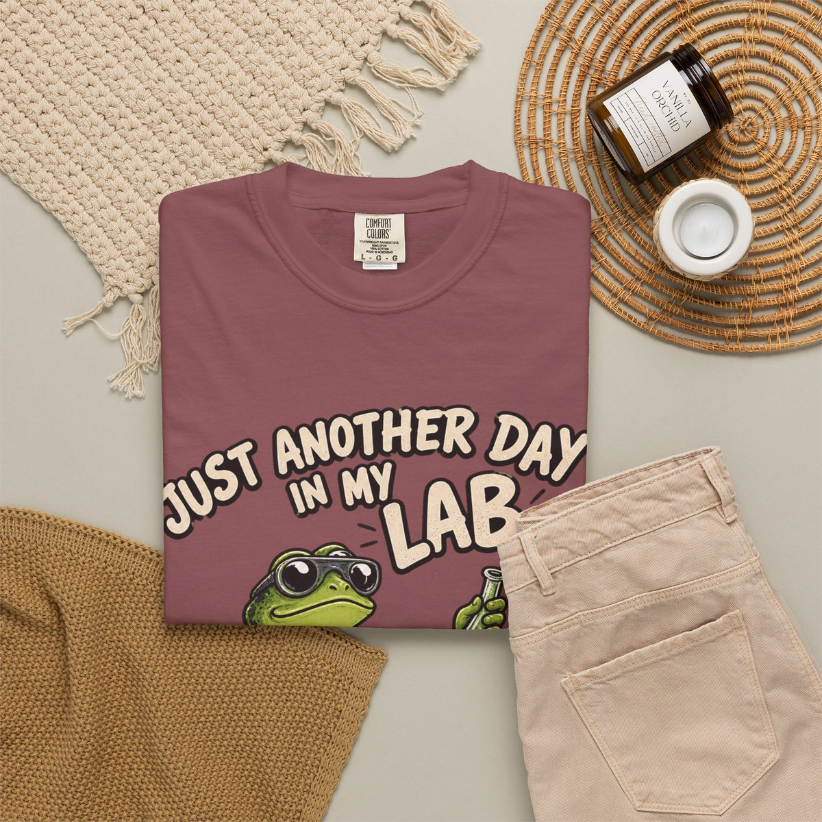 Just Another Day in My Lab Frog T-Shirt — Cute Scientist Amphibian Tee for Lab Lovers
