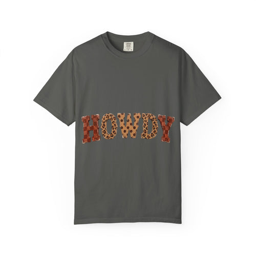 Howdy Leopard Print Tee — Western Graphic Cotton T‑Shirt