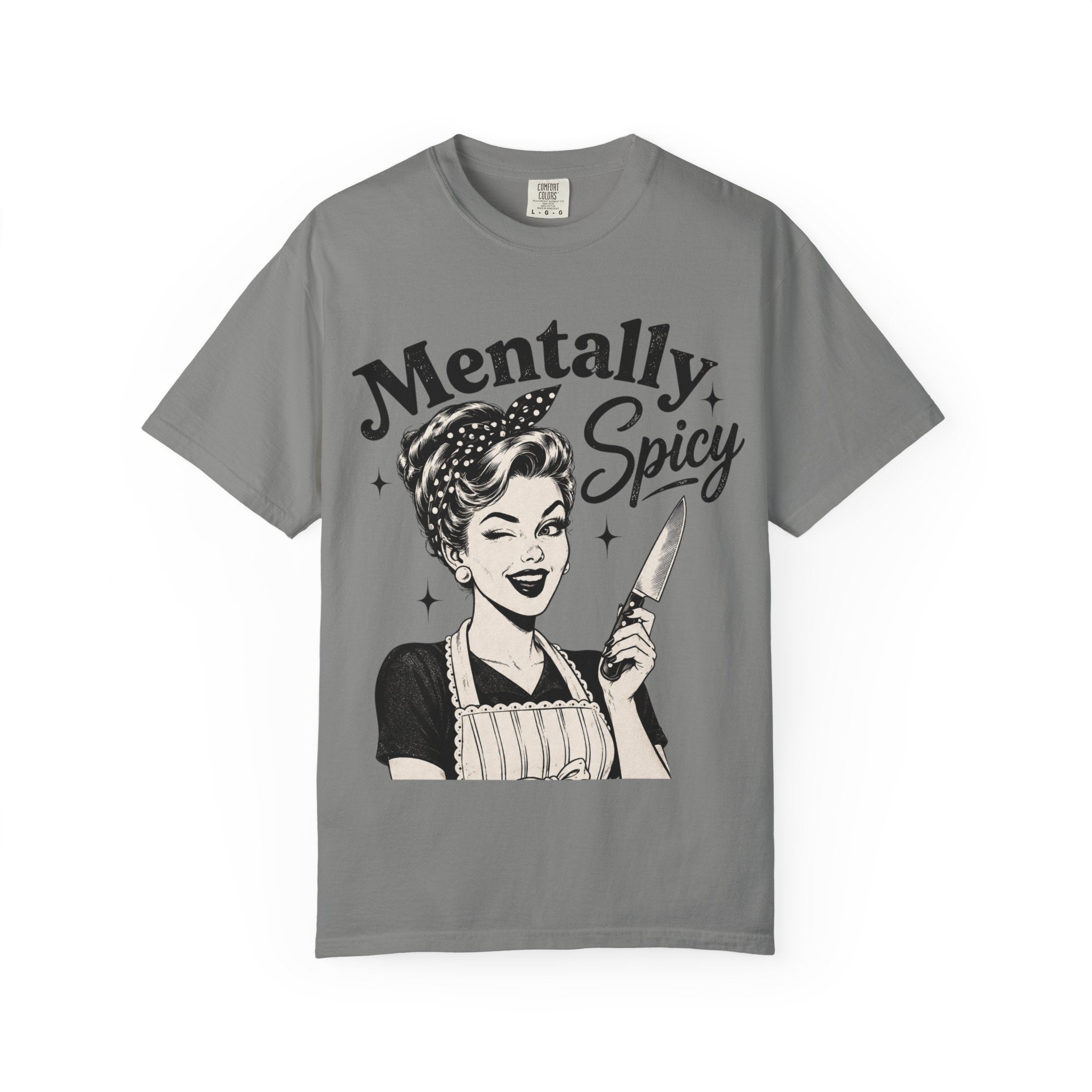 Mentally Spicy T-Shirt — Retro Pinup Chef Graphic Tee
