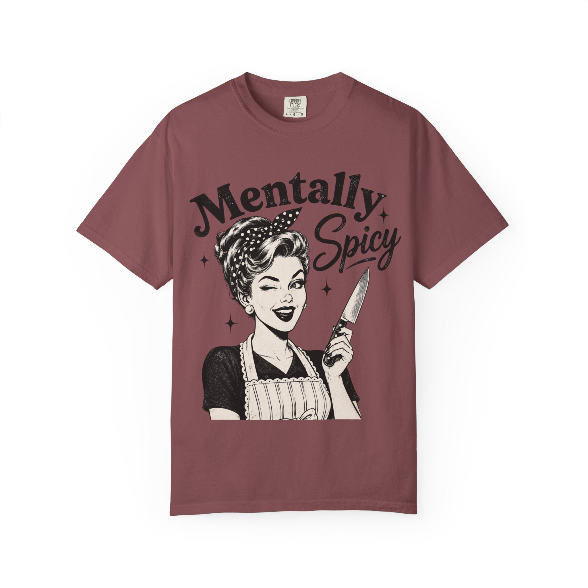 Mentally Spicy T-Shirt — Retro Pinup Chef Graphic Tee