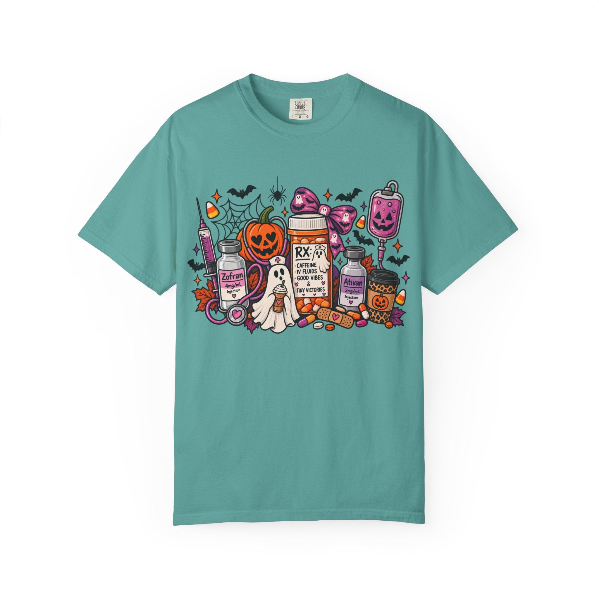Halloween Pill Bottle T-Shirt — Candy, Pumpkins & Spooky Medicine Design