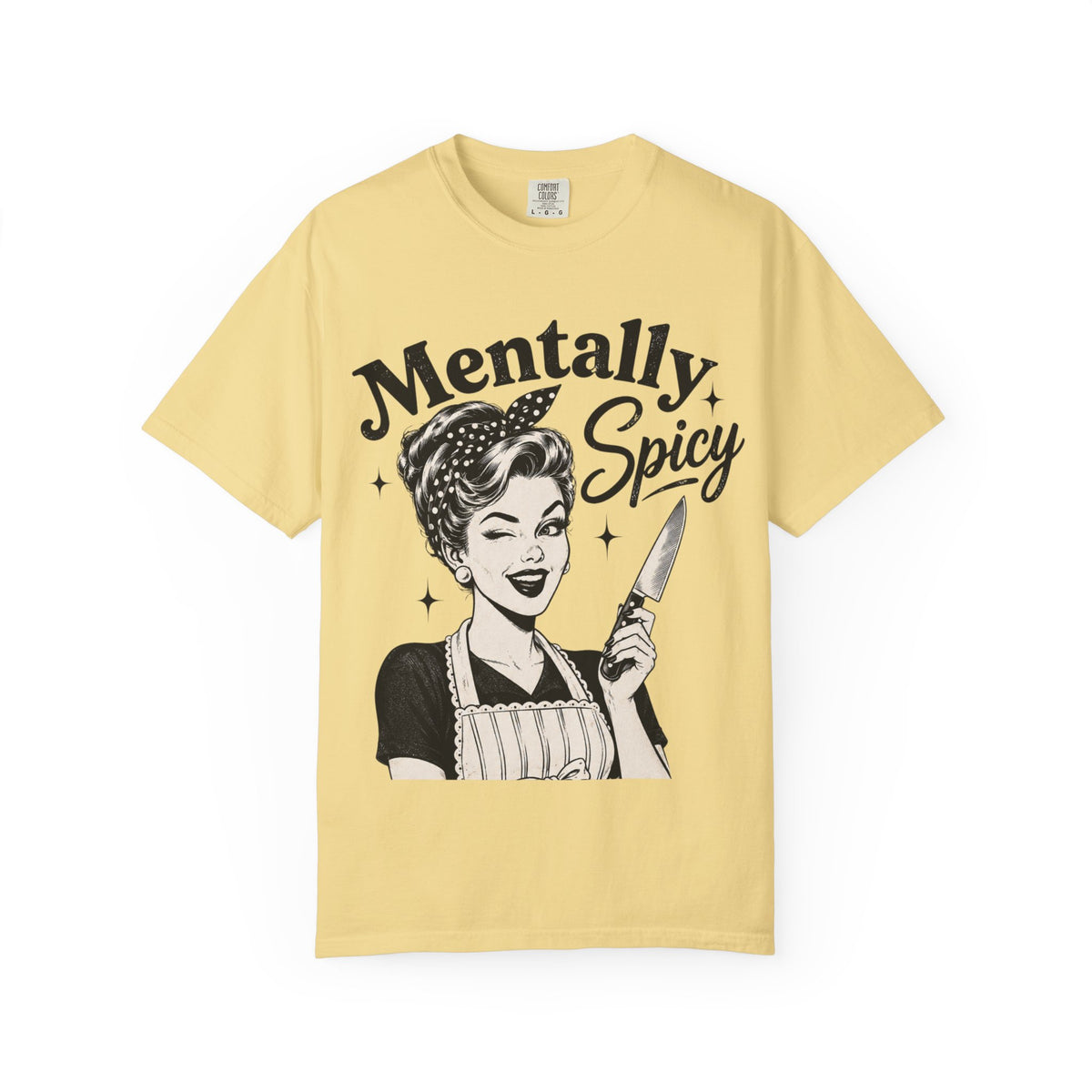 Mentally Spicy T-Shirt — Retro Pinup Chef Graphic Tee