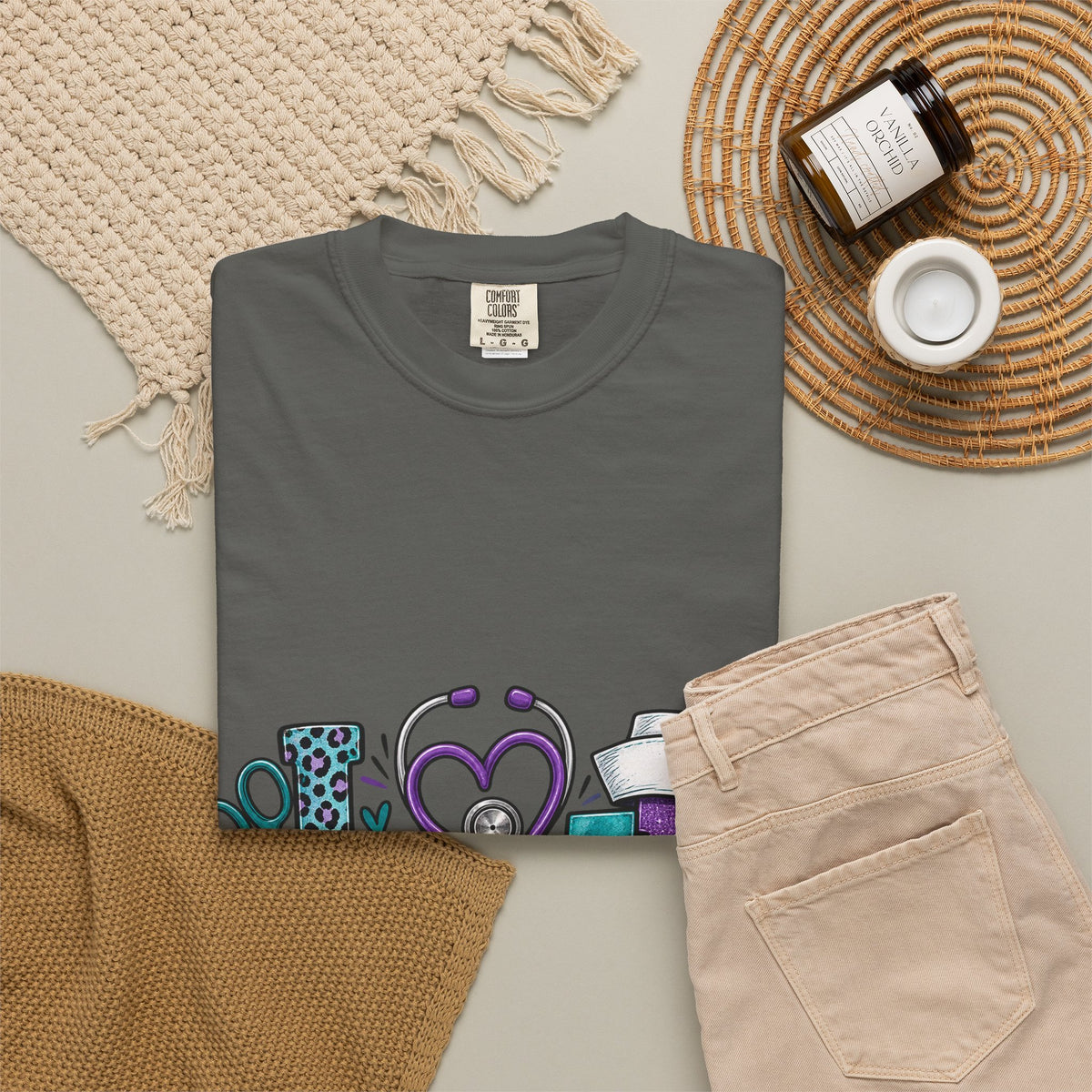 Nurse Love T-Shirt — Medical Hearts, Stethoscope & Scrubs Graphic