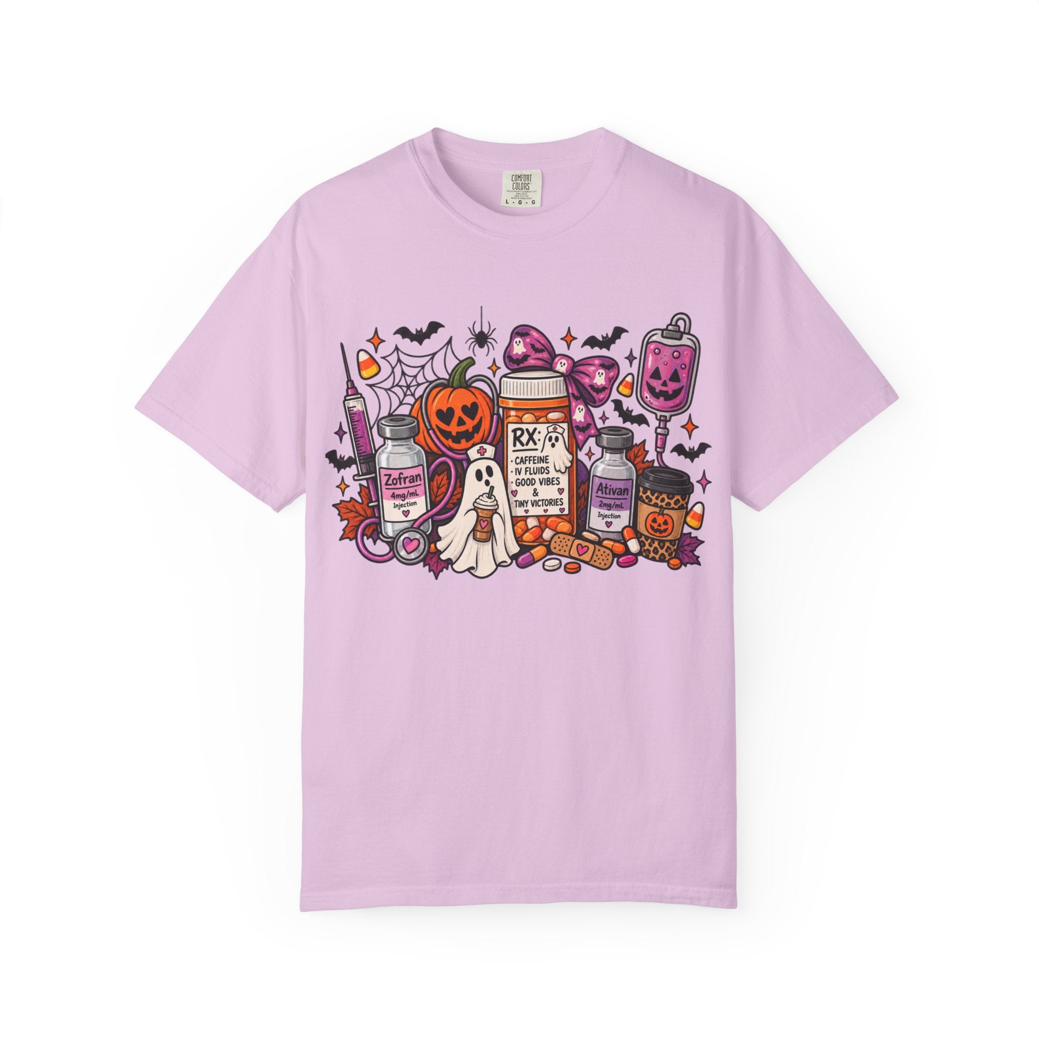 Halloween Pill Bottle T-Shirt — Candy, Pumpkins & Spooky Medicine Design