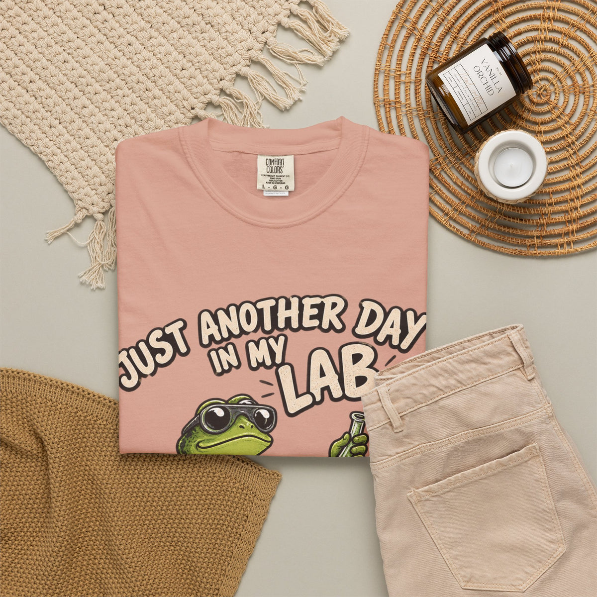 Just Another Day in My Lab Frog T-Shirt — Cute Scientist Amphibian Tee for Lab Lovers