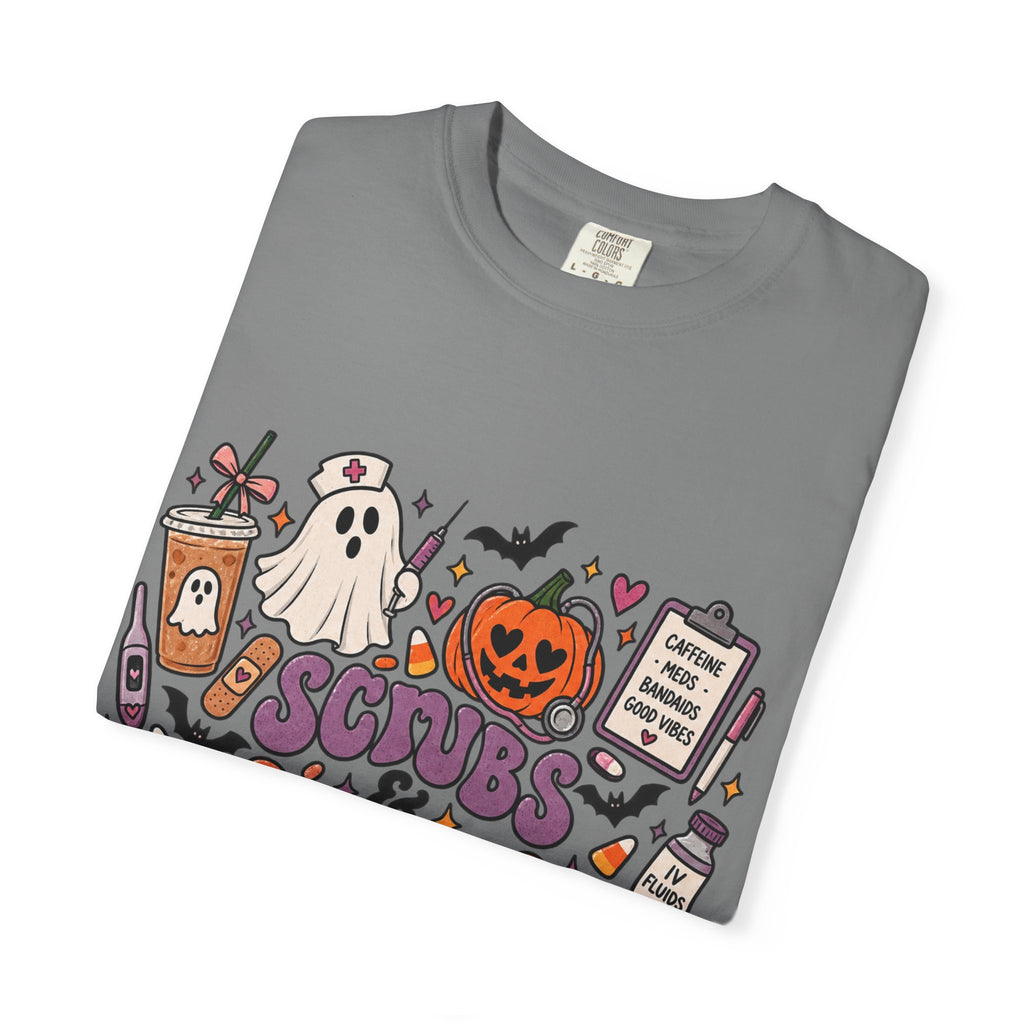 Halloween Sips & Spooks T-Shirt — Cute Coffee Ghosts Pumpkin Graphic Tee
