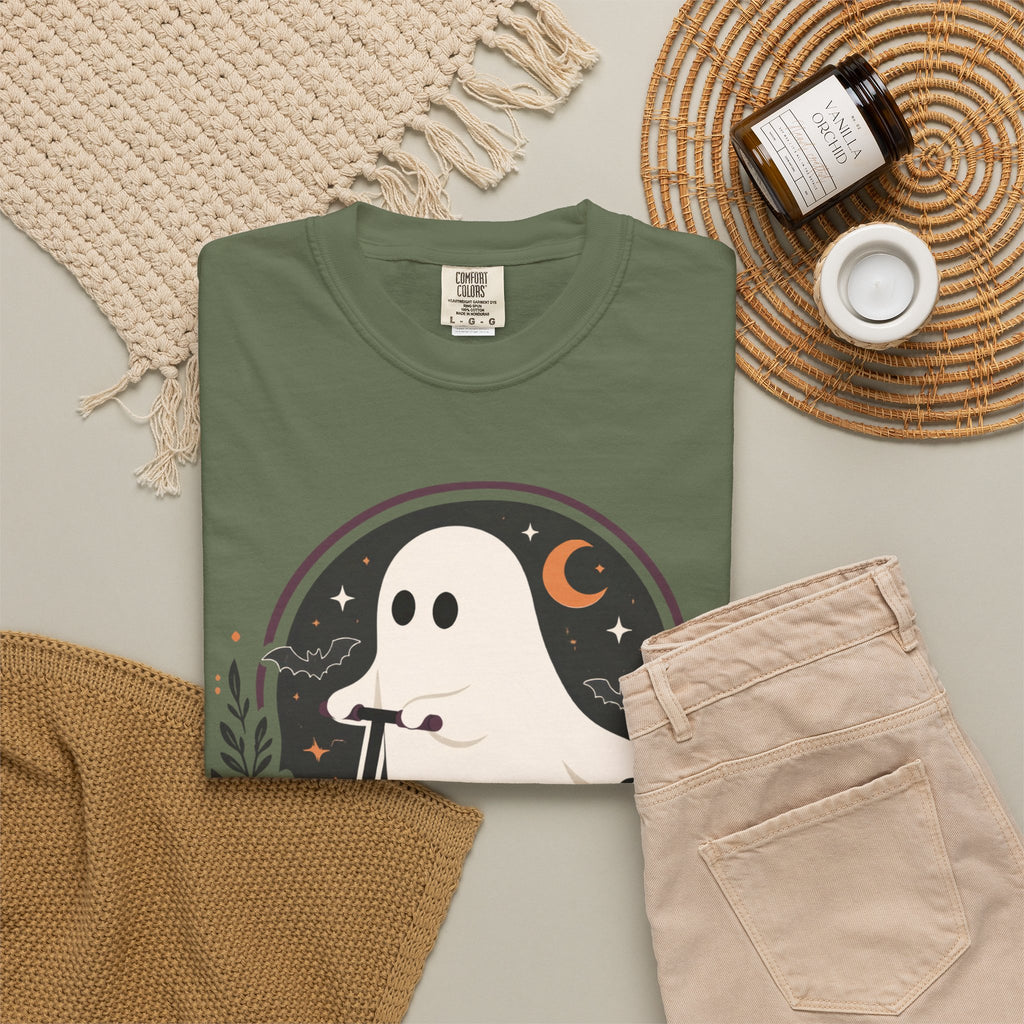 Ghost Scooter T‑Shirt — "Off to Regulate Some Spooky Emotions" Halloween Tee