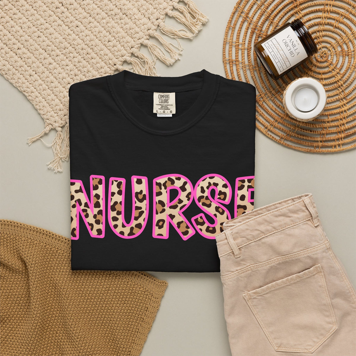 Nurse Leopard Print T-Shirt — Bold Pink Animal Print Nursing Tee