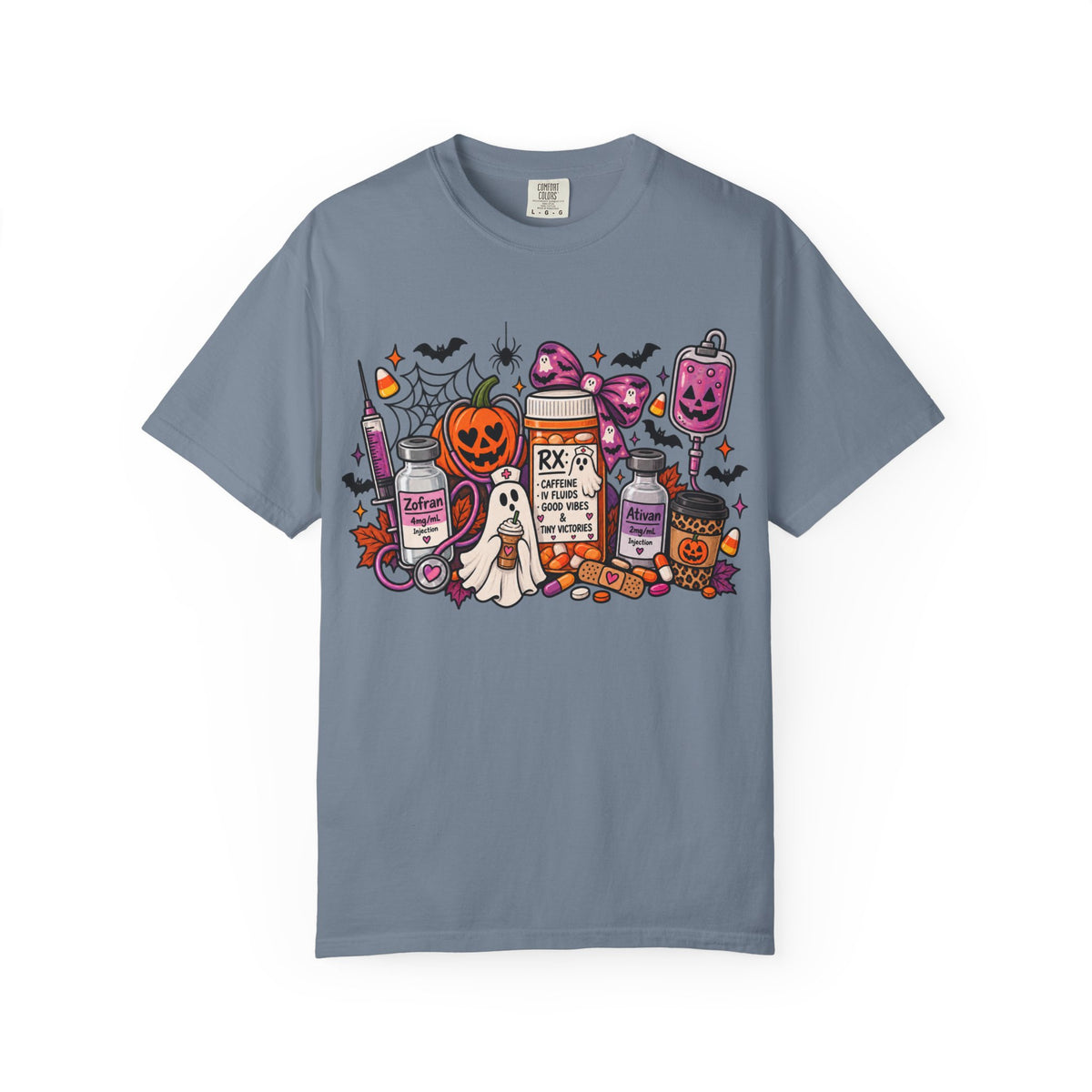 Halloween Pill Bottle T-Shirt — Candy, Pumpkins & Spooky Medicine Design