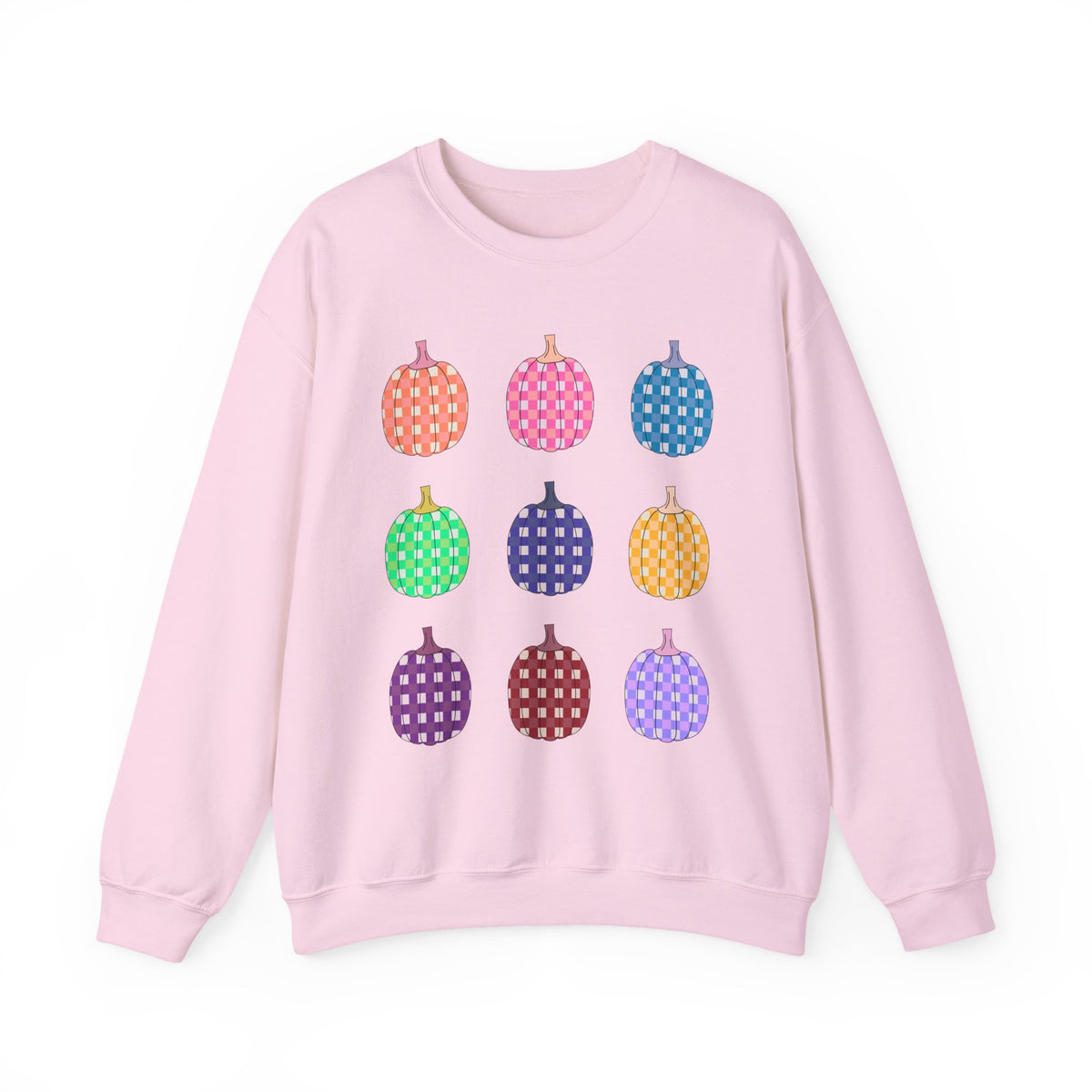 Pumpkin grid autumn Crewneck Sweatshirt
