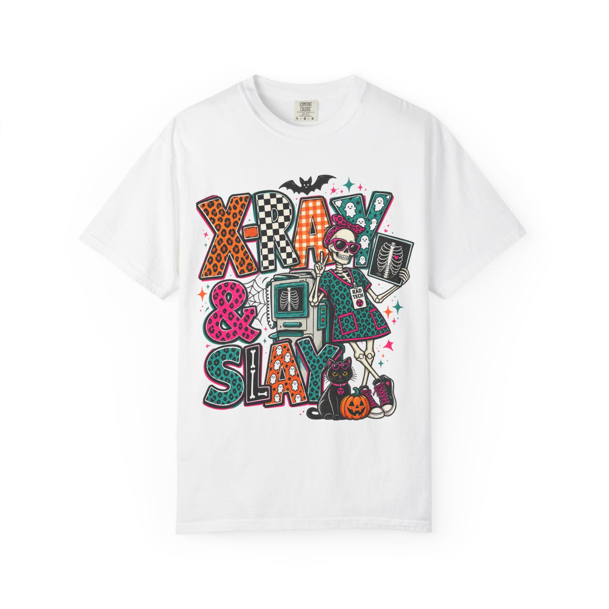 Halloween Floral Witch T-Shirt — "X-Ray & Slay" Graphic Tee