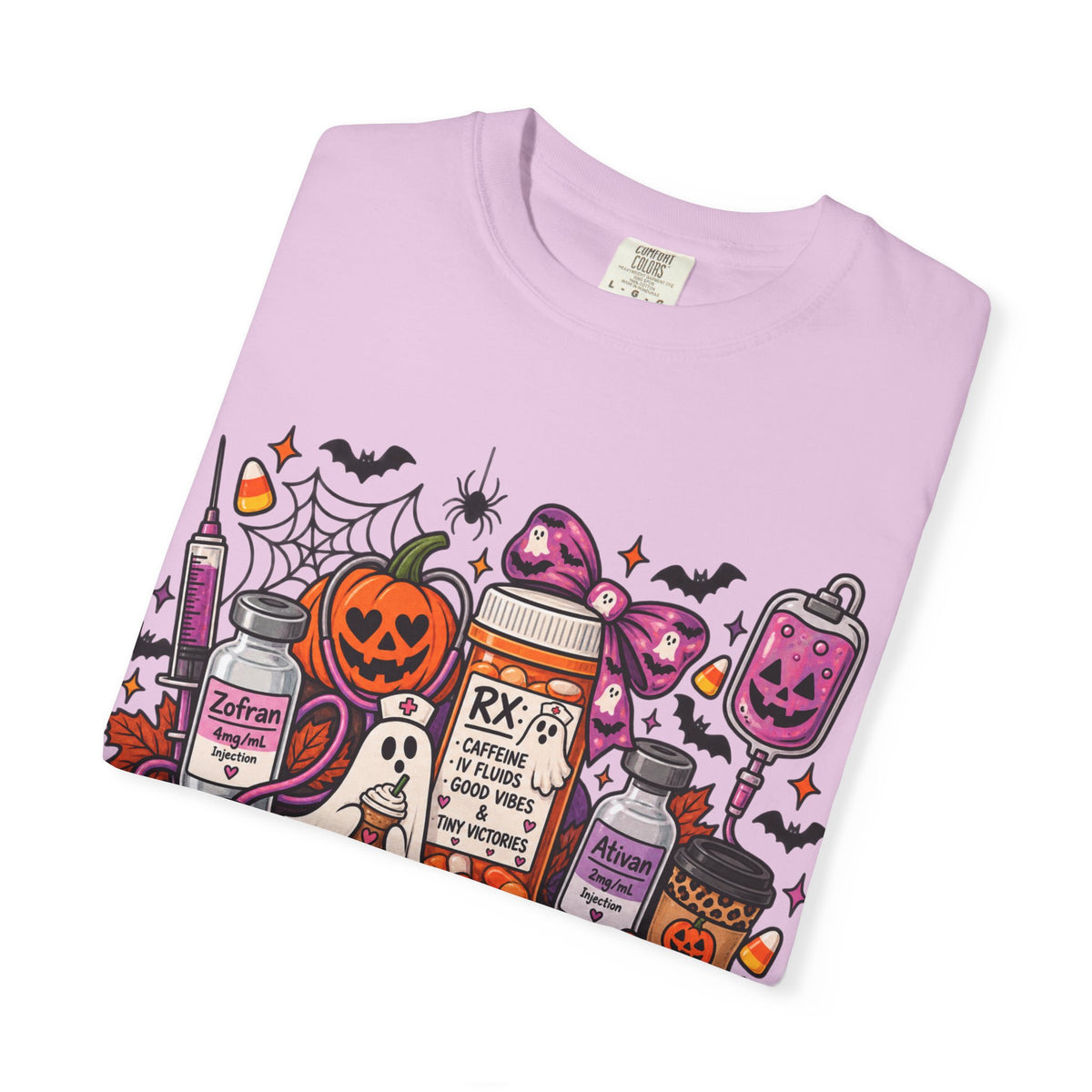 Halloween Pill Bottle T-Shirt — Candy, Pumpkins & Spooky Medicine Design