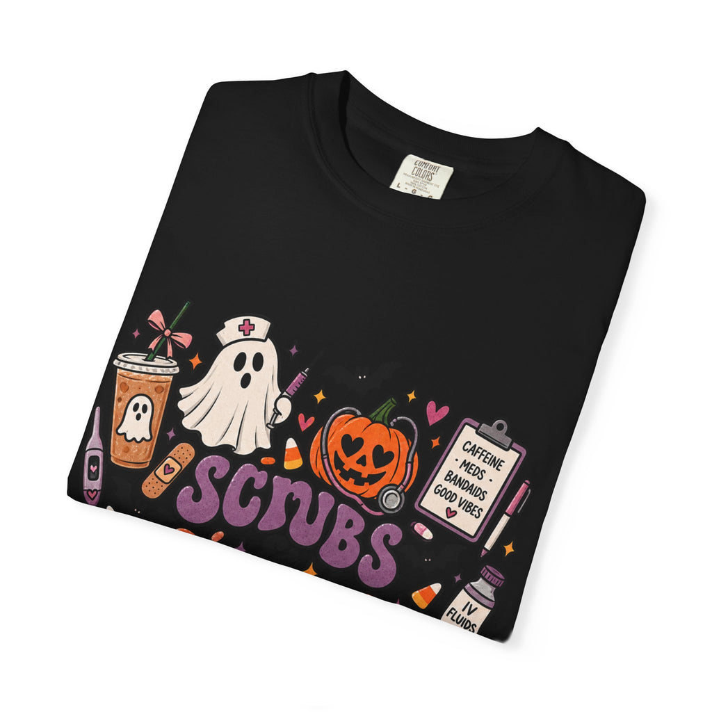 Halloween Sips & Spooks T-Shirt — Cute Coffee Ghosts Pumpkin Graphic Tee