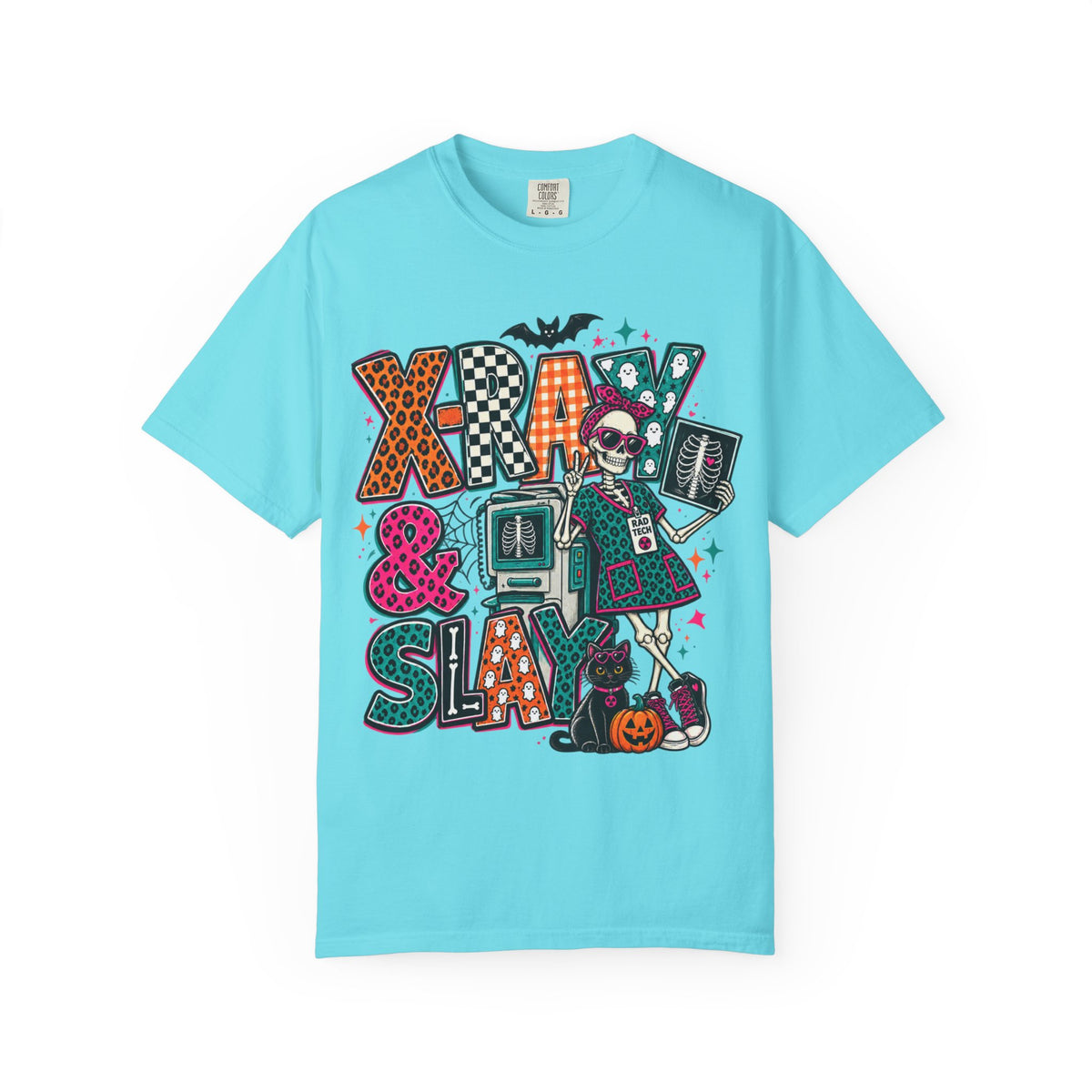 Halloween Floral Witch T-Shirt — "X-Ray & Slay" Graphic Tee