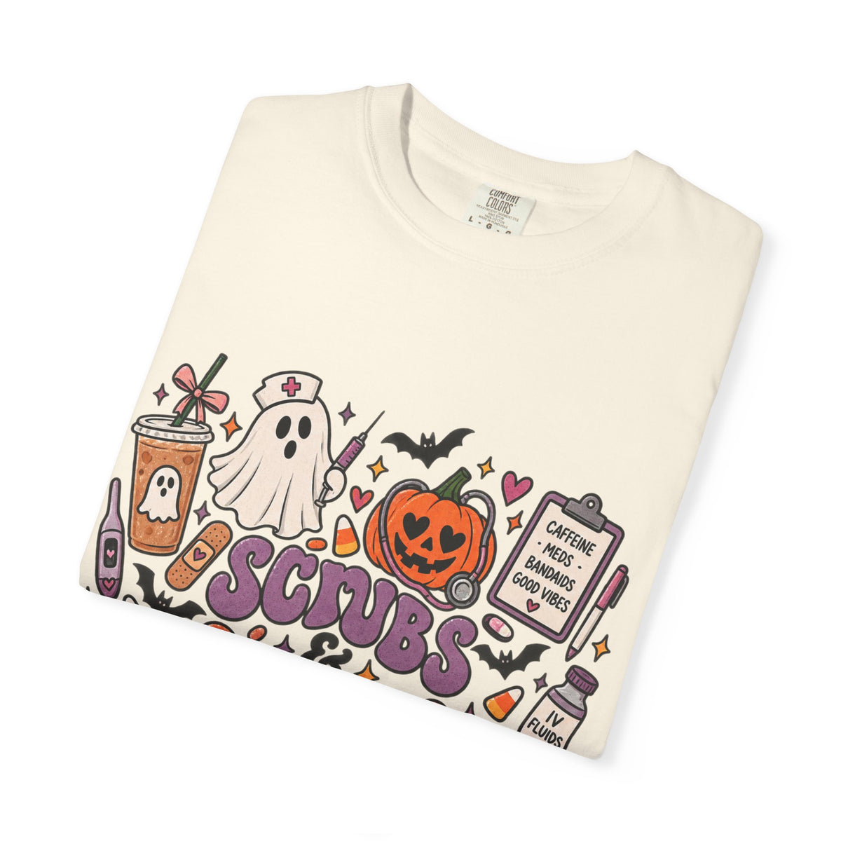 Halloween Sips & Spooks T-Shirt — Cute Coffee Ghosts Pumpkin Graphic Tee
