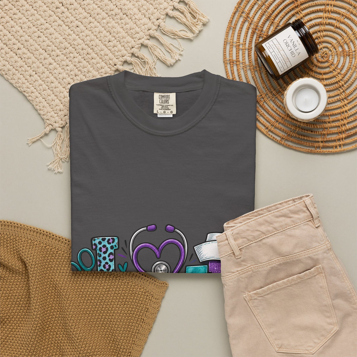 Nurse Love T-Shirt — Medical Hearts, Stethoscope & Scrubs Graphic