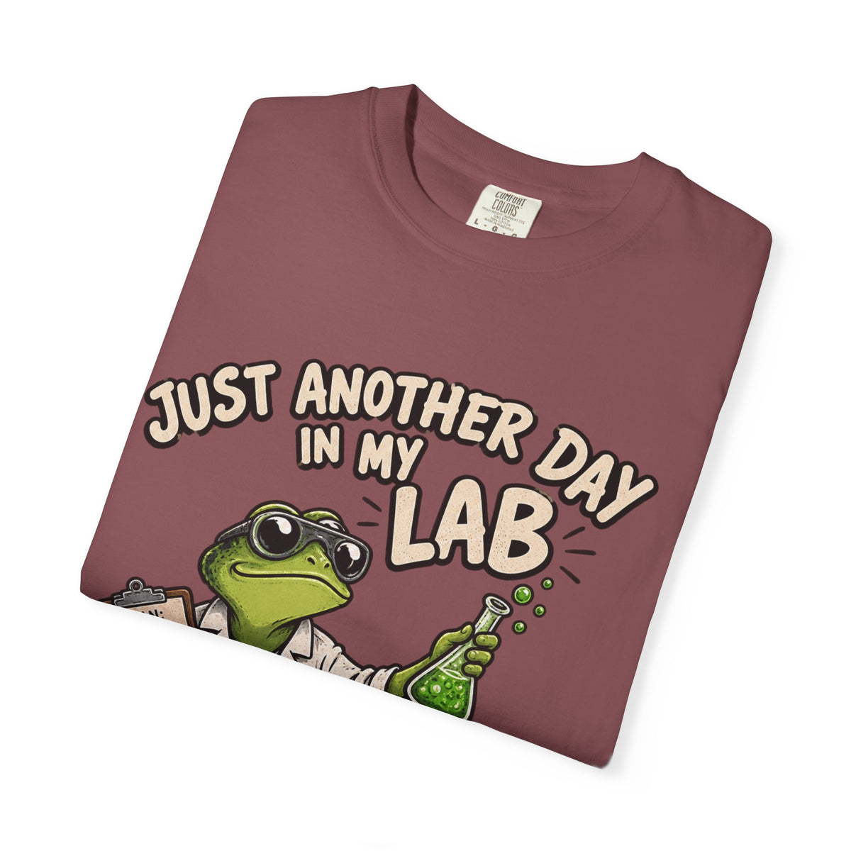 Just Another Day in My Lab Frog T-Shirt — Cute Scientist Amphibian Tee for Lab Lovers