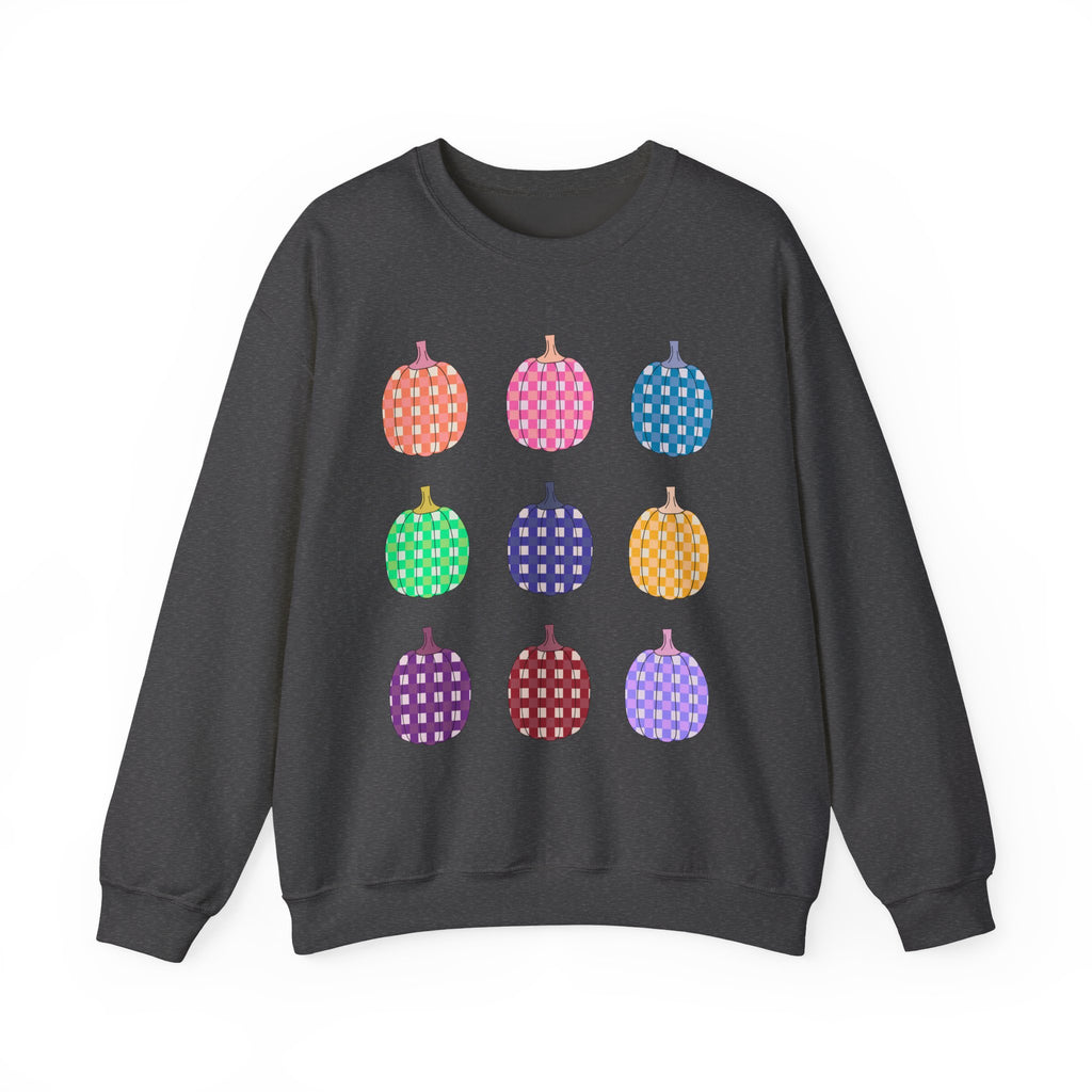 Pumpkin grid autumn Crewneck Sweatshirt