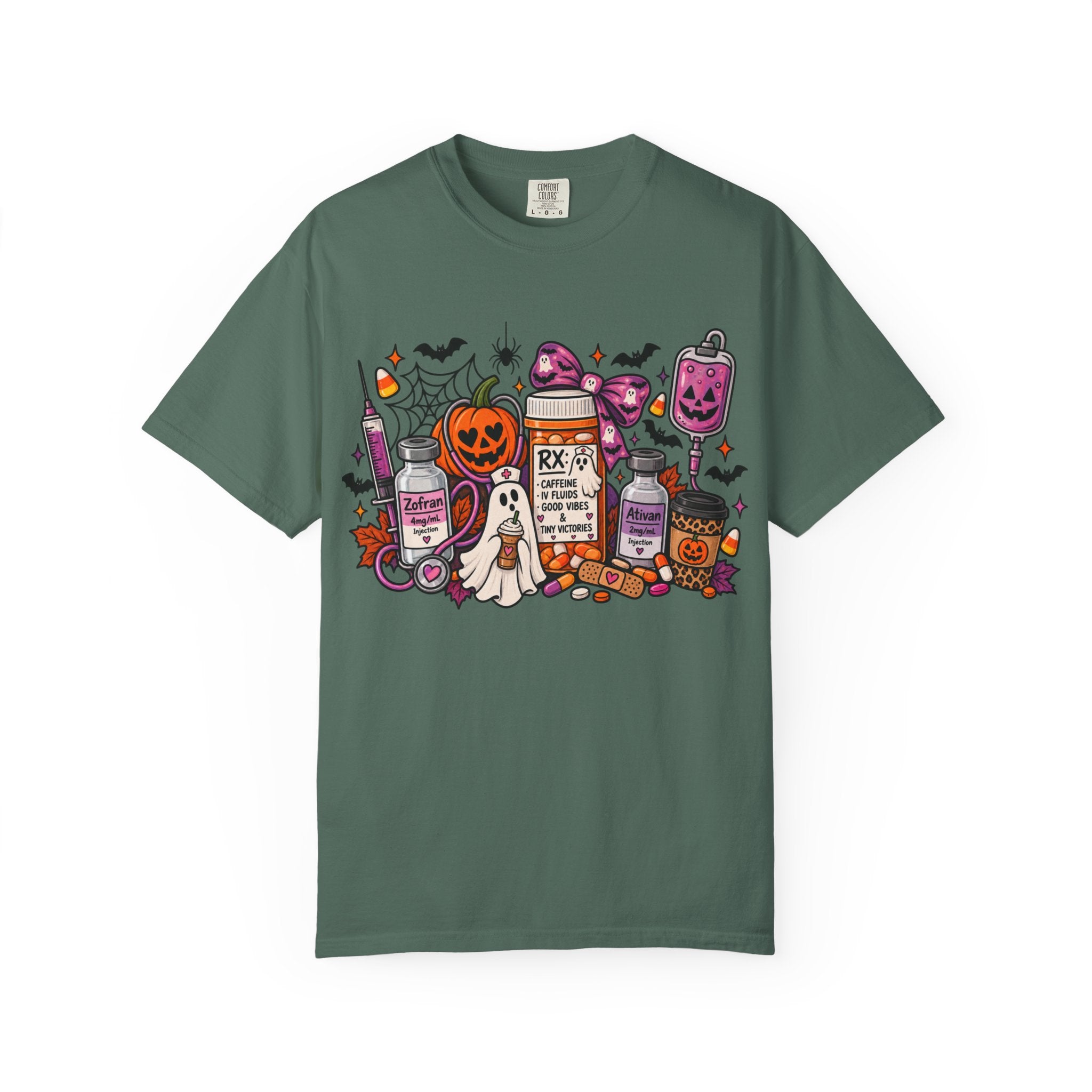 Halloween Pill Bottle T-Shirt — Candy, Pumpkins & Spooky Medicine Design