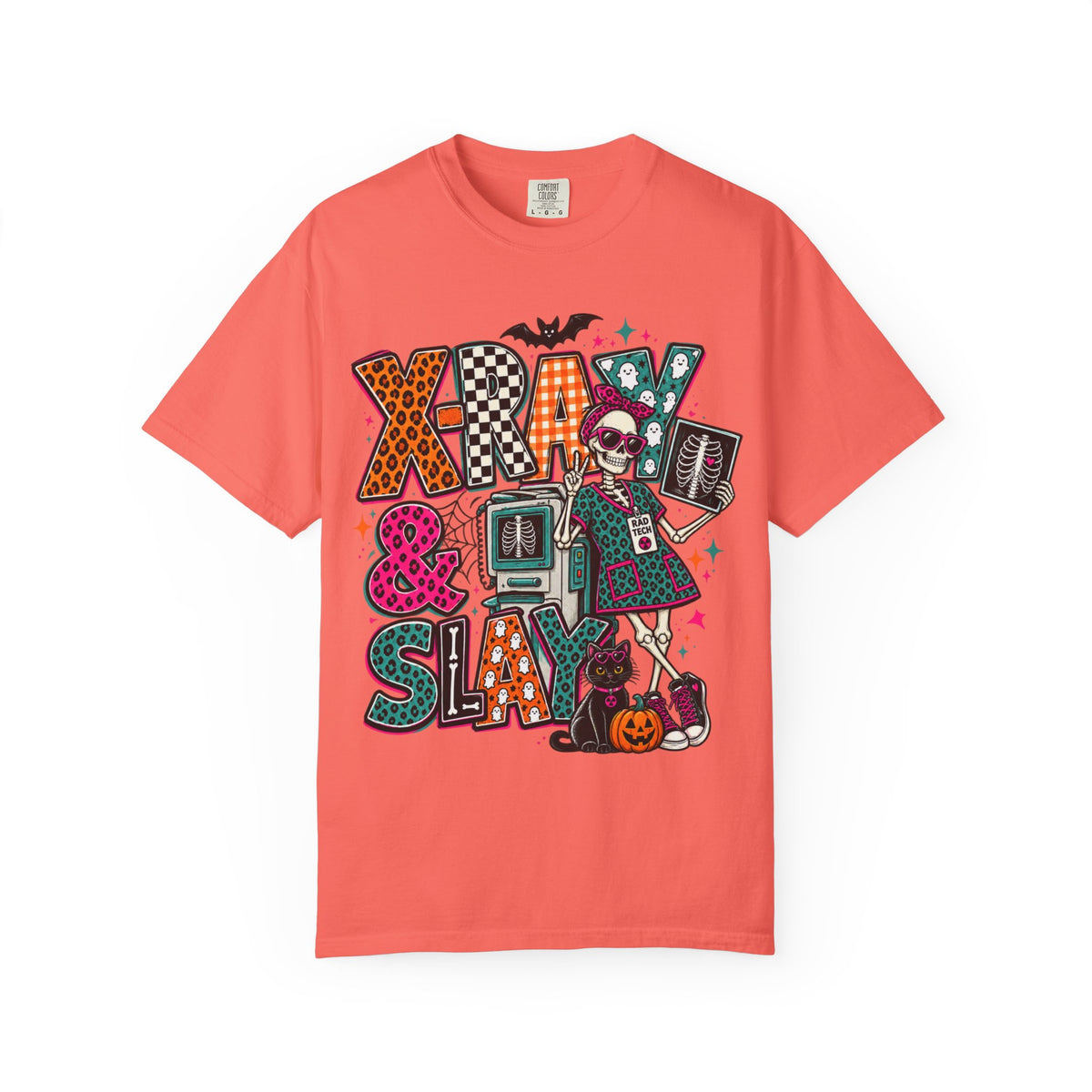 Halloween Floral Witch T-Shirt — "X-Ray & Slay" Graphic Tee