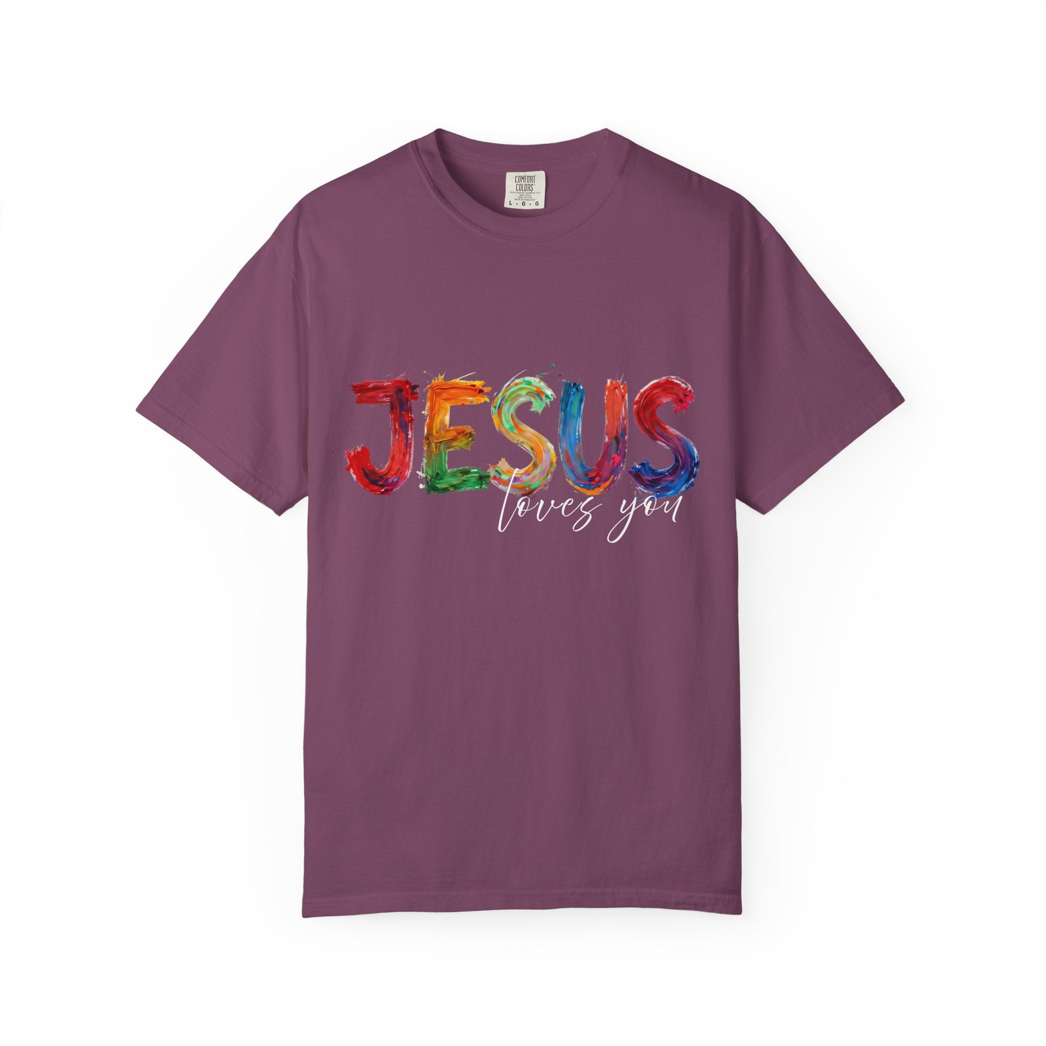 Jesus Loves You T-Shirt — Colorful Brushstroke Faith Tee
