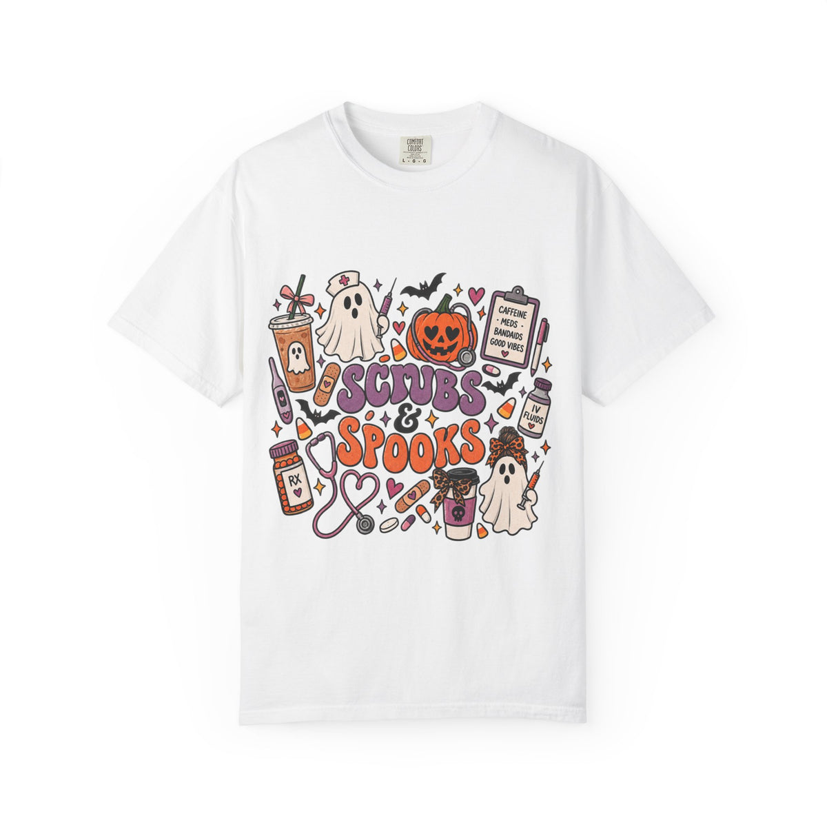 Halloween Sips & Spooks T-Shirt — Cute Coffee Ghosts Pumpkin Graphic Tee