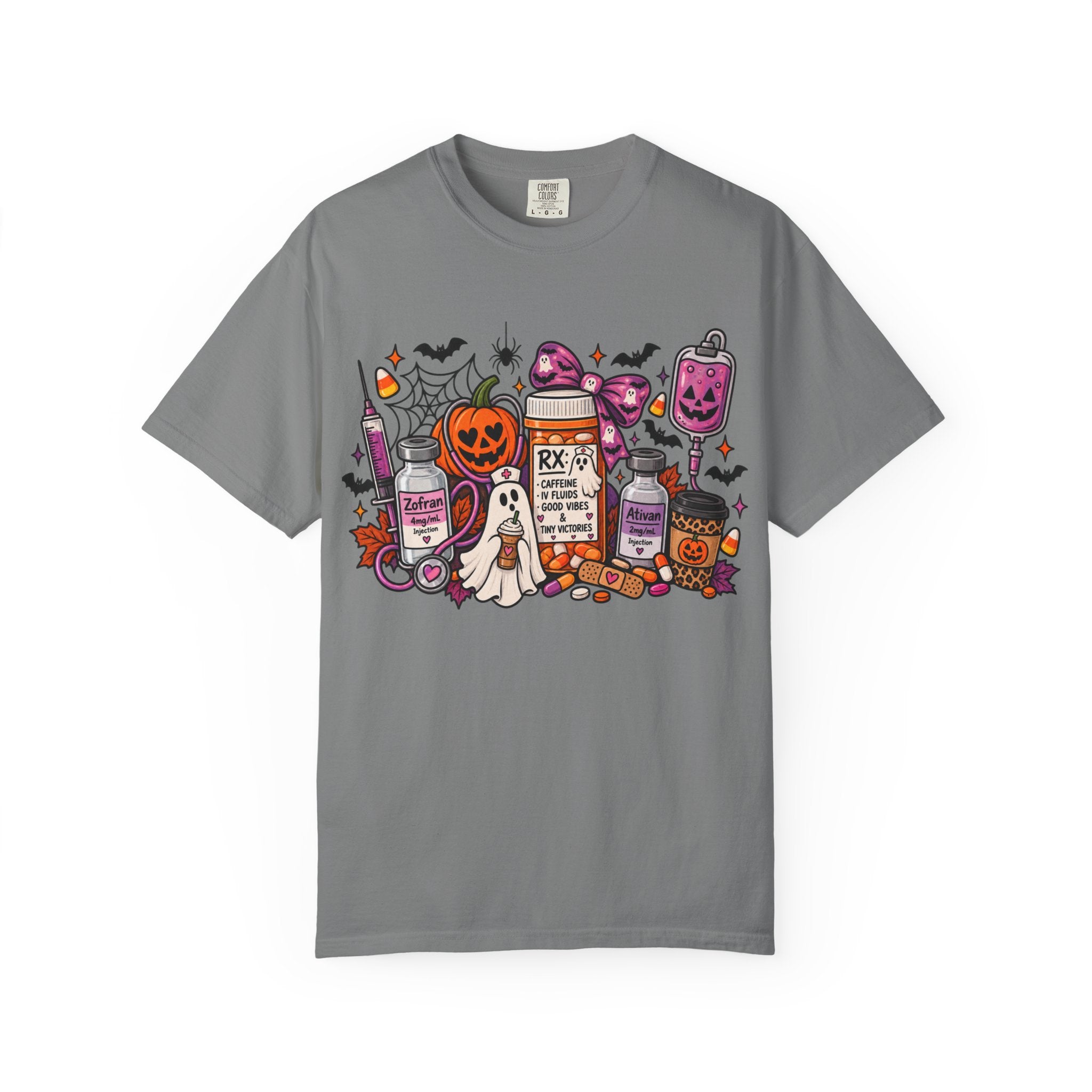 Halloween Pill Bottle T-Shirt — Candy, Pumpkins & Spooky Medicine Design