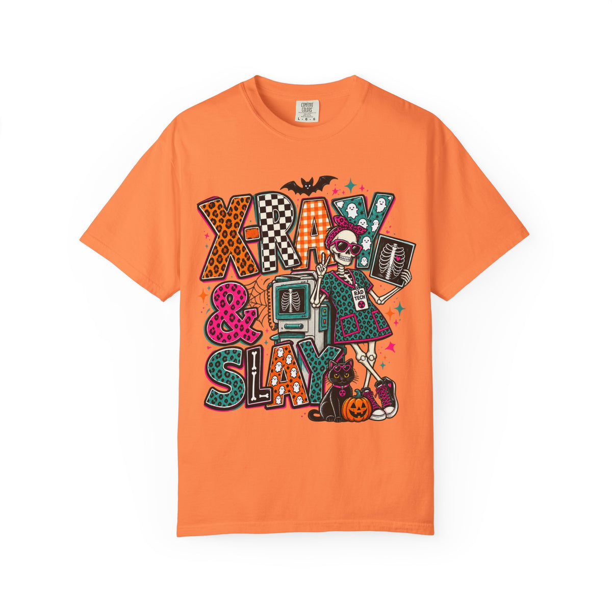 Halloween Floral Witch T-Shirt — "X-Ray & Slay" Graphic Tee