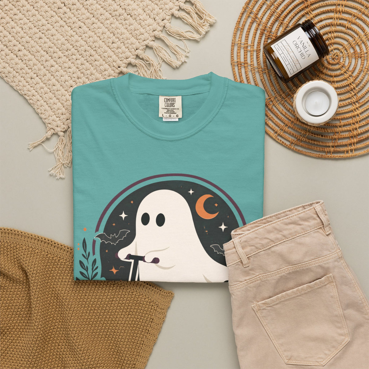 Ghost Scooter T‑Shirt — "Off to Regulate Some Spooky Emotions" Halloween Tee