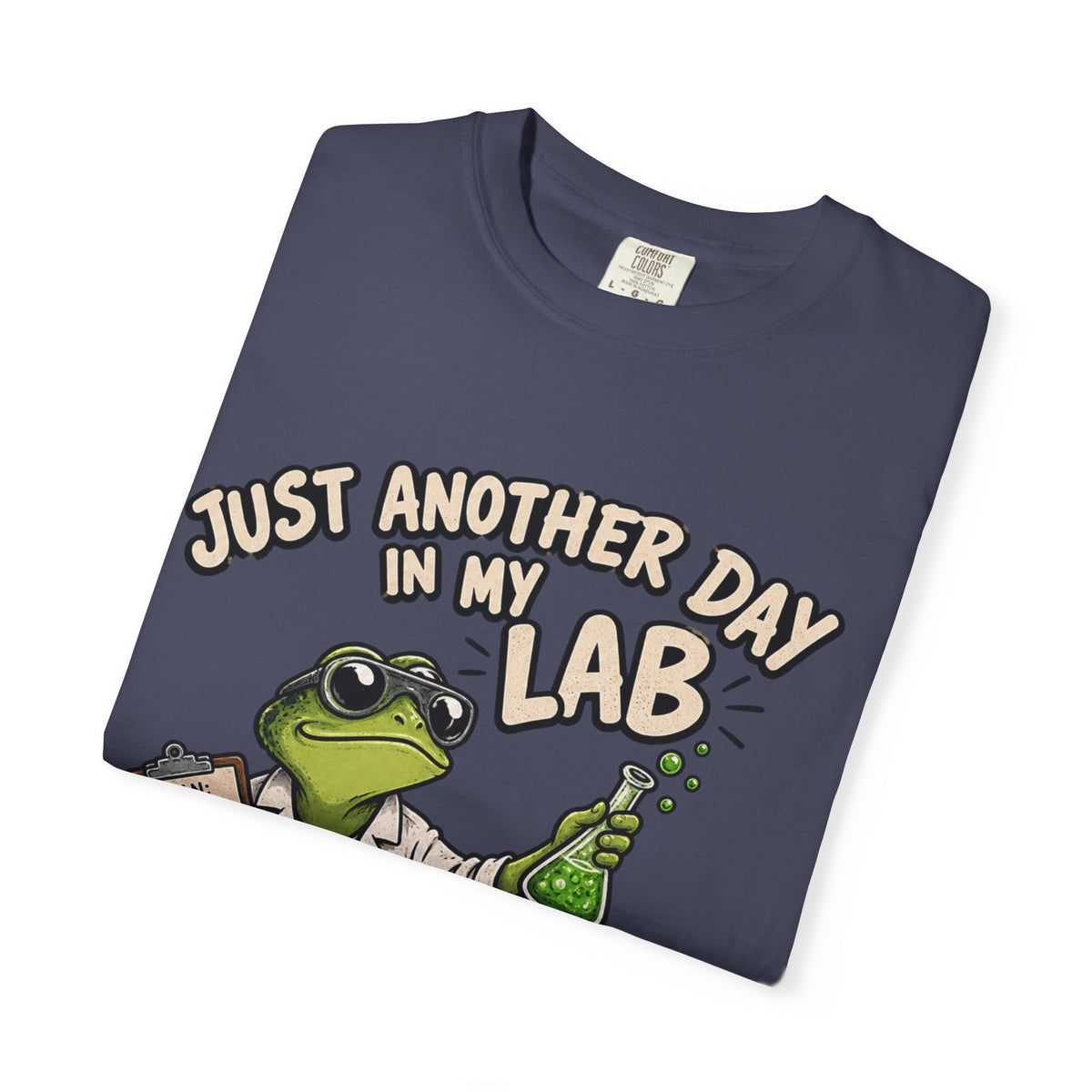 Just Another Day in My Lab Frog T-Shirt — Cute Scientist Amphibian Tee for Lab Lovers