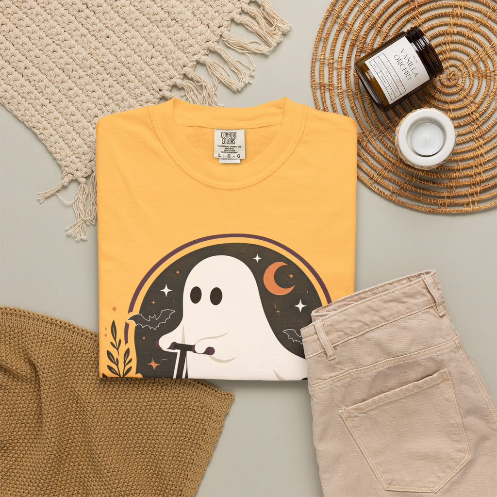 Ghost Scooter T‑Shirt — "Off to Regulate Some Spooky Emotions" Halloween Tee