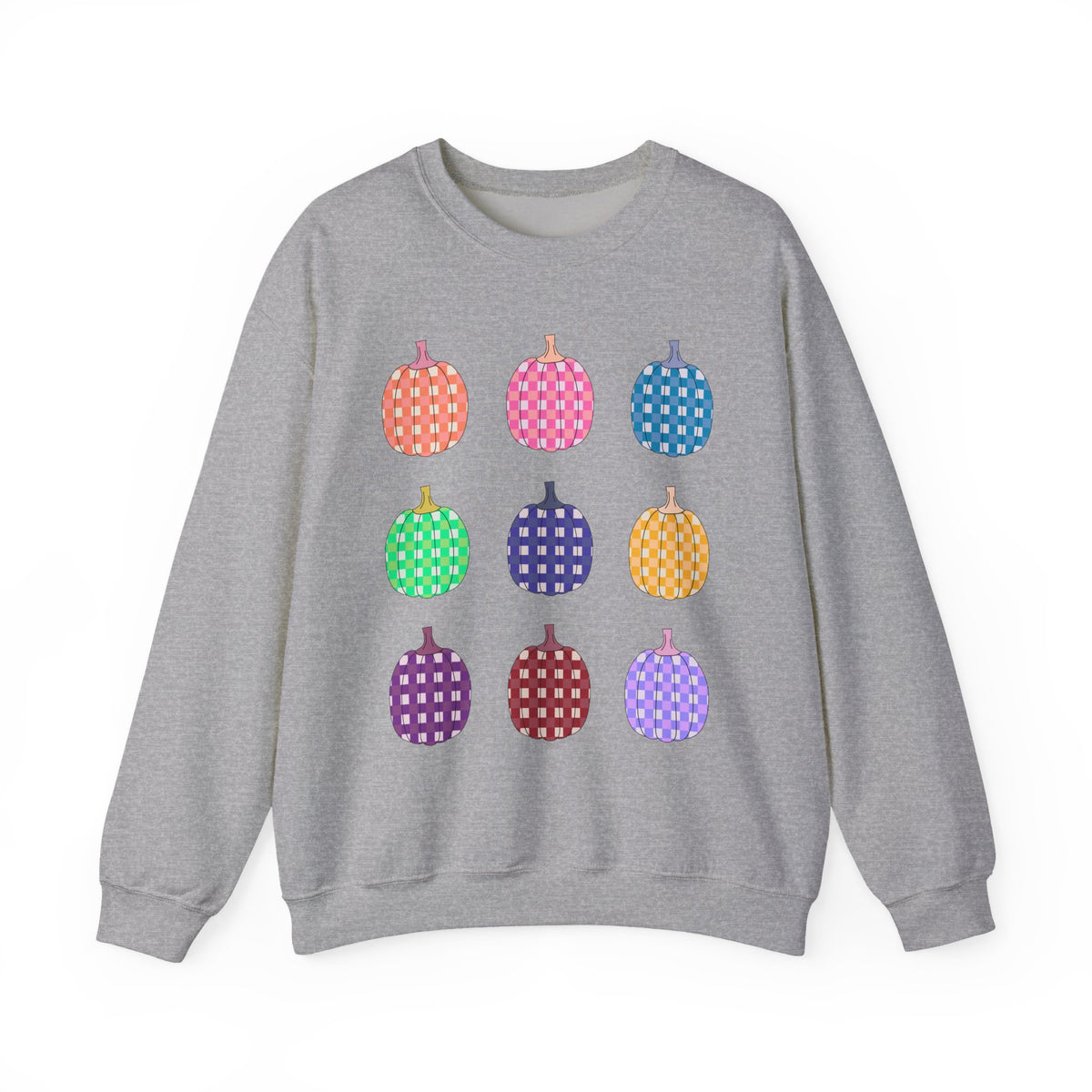 Pumpkin grid autumn Crewneck Sweatshirt