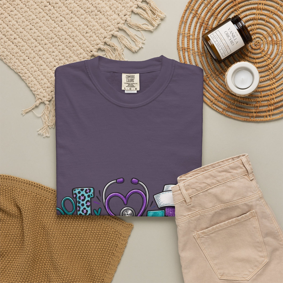 Nurse Love T-Shirt — Medical Hearts, Stethoscope & Scrubs Graphic