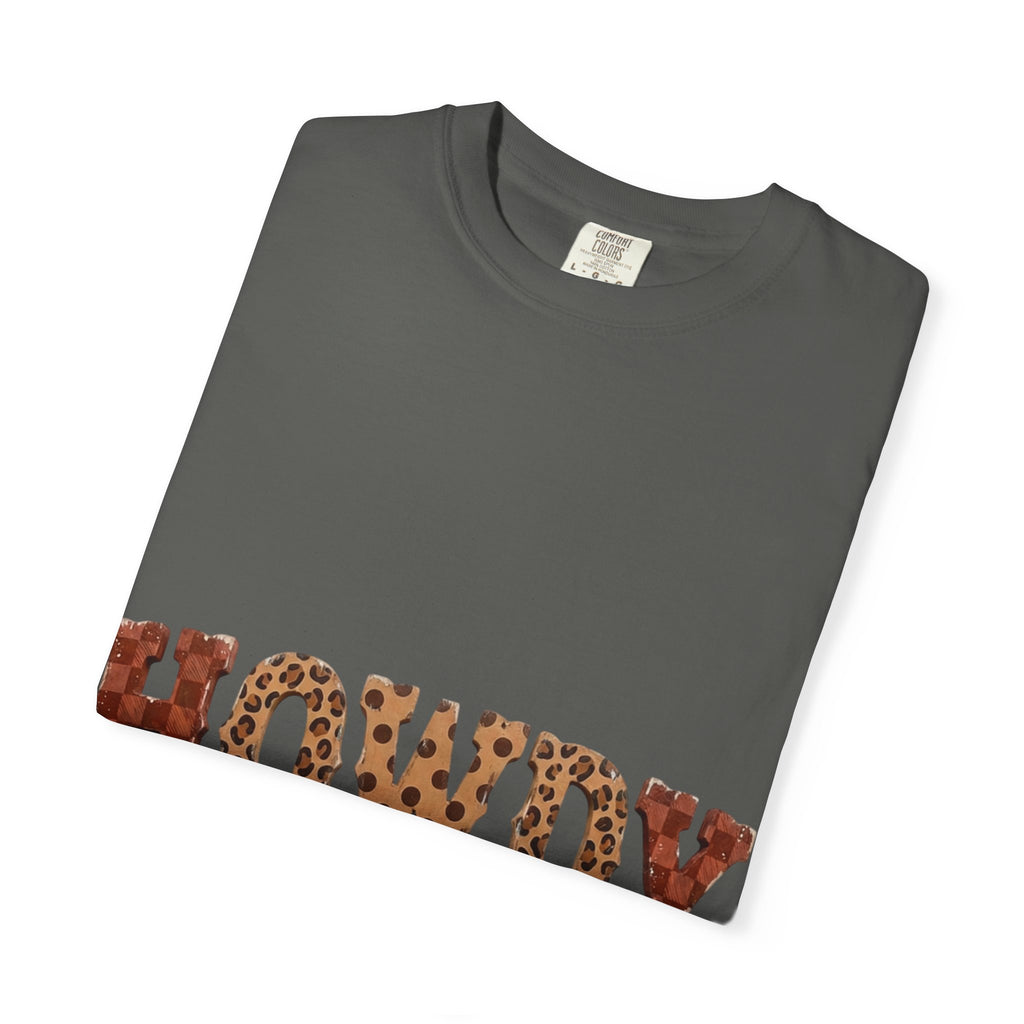 Howdy Leopard Print Tee — Western Graphic Cotton T‑Shirt