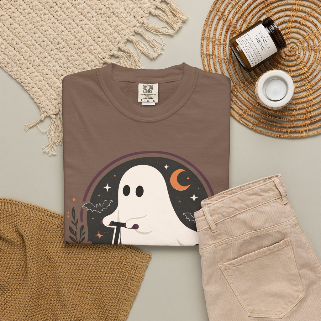 Ghost Scooter T‑Shirt — "Off to Regulate Some Spooky Emotions" Halloween Tee