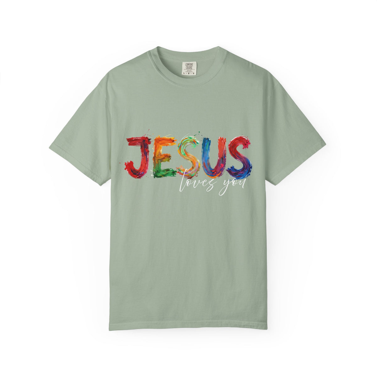 Jesus Loves You T-Shirt — Colorful Brushstroke Faith Tee