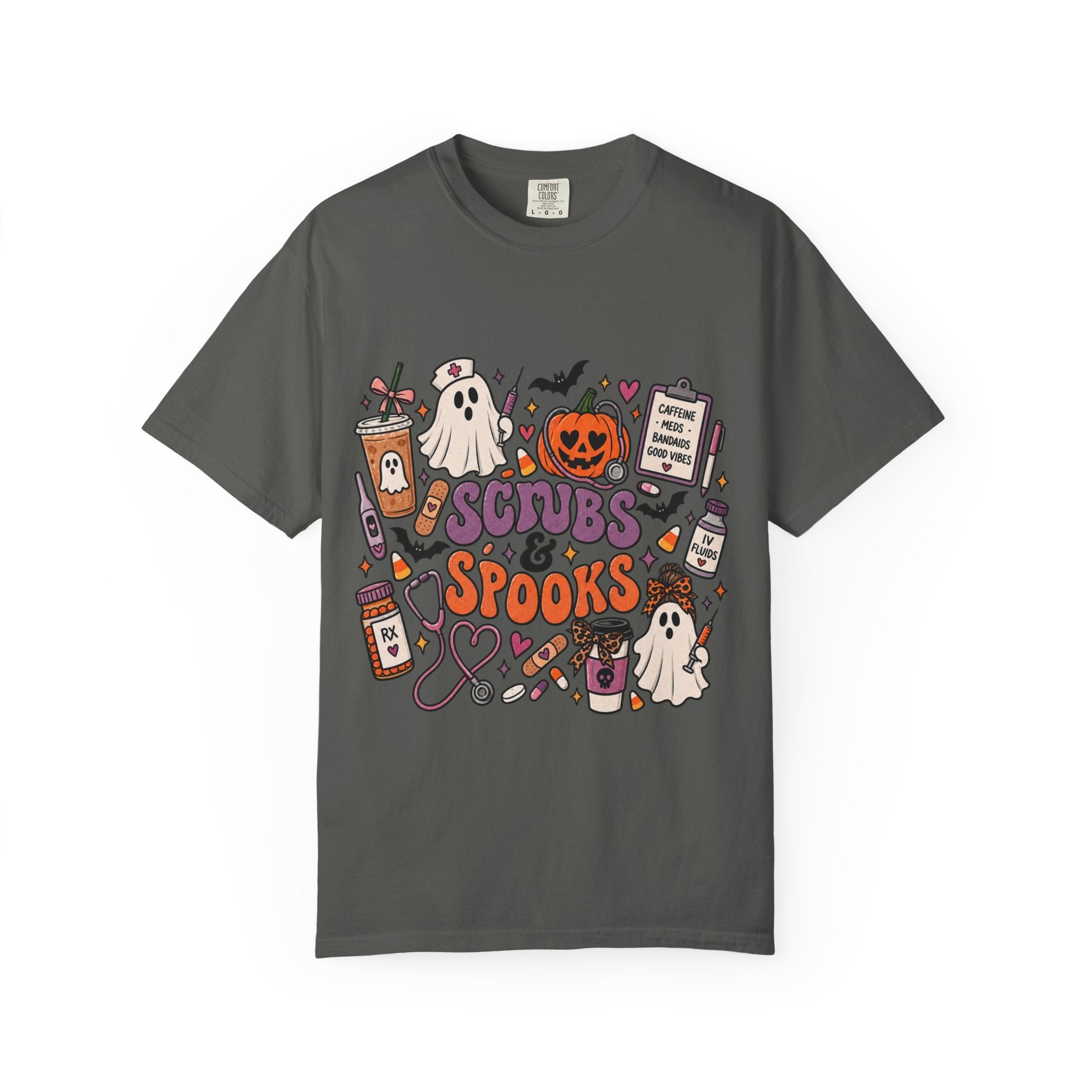 Halloween Sips & Spooks T-Shirt — Cute Coffee Ghosts Pumpkin Graphic Tee