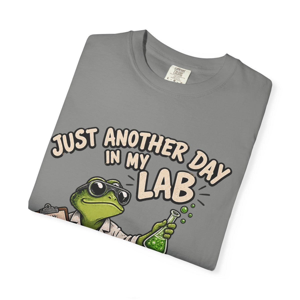 Just Another Day in My Lab Frog T-Shirt — Cute Scientist Amphibian Tee for Lab Lovers