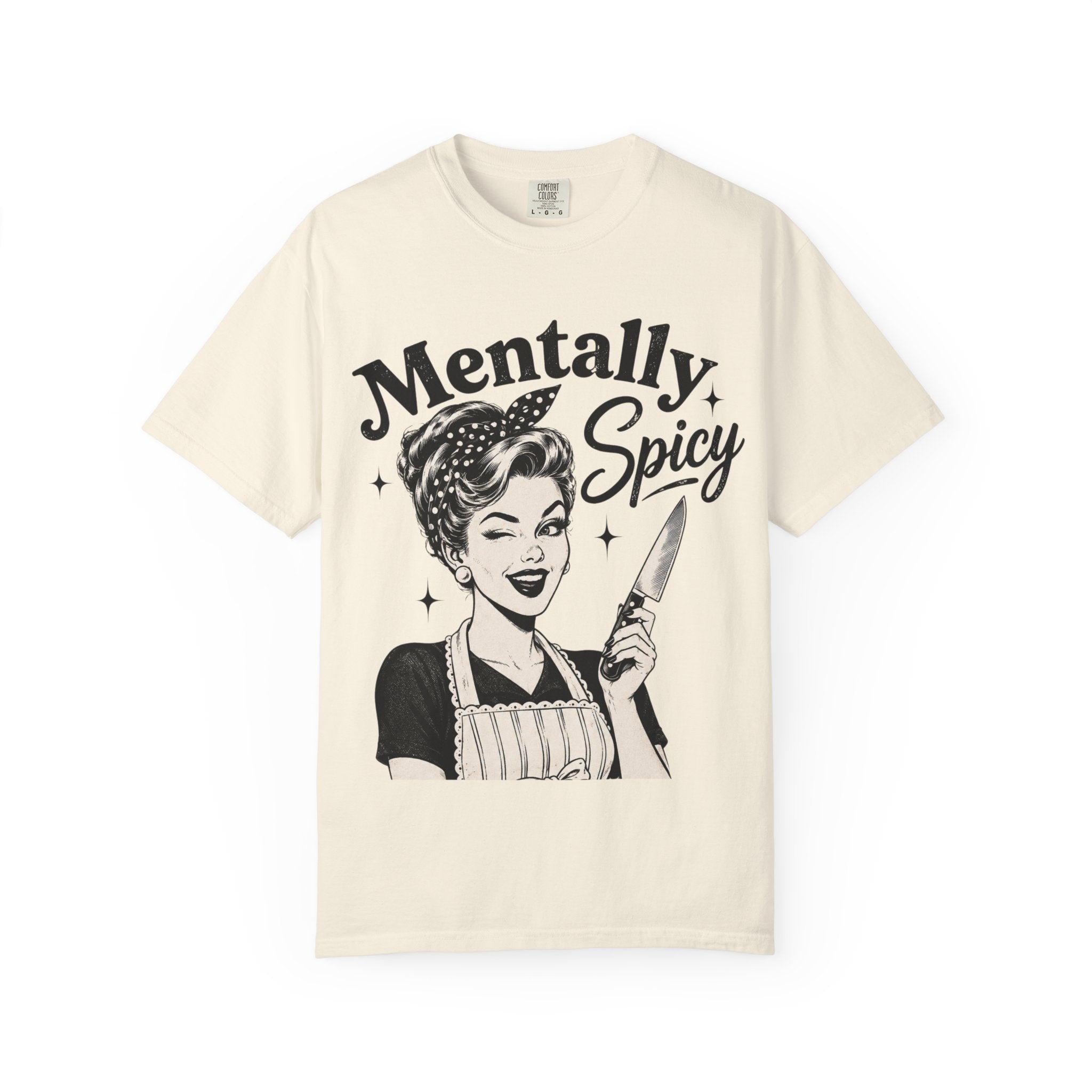 Mentally Spicy T-Shirt — Retro Pinup Chef Graphic Tee