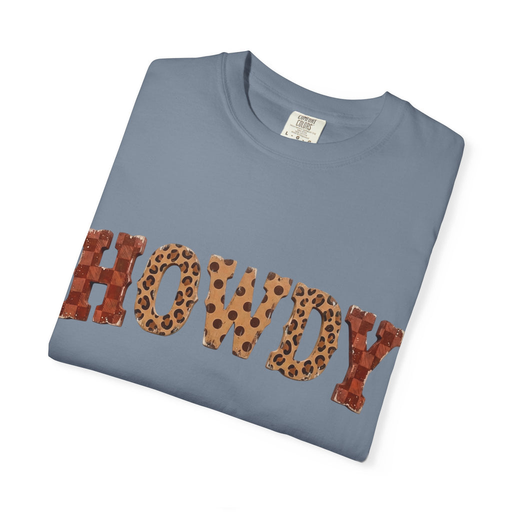 Howdy Leopard Print Tee — Western Graphic Cotton T‑Shirt